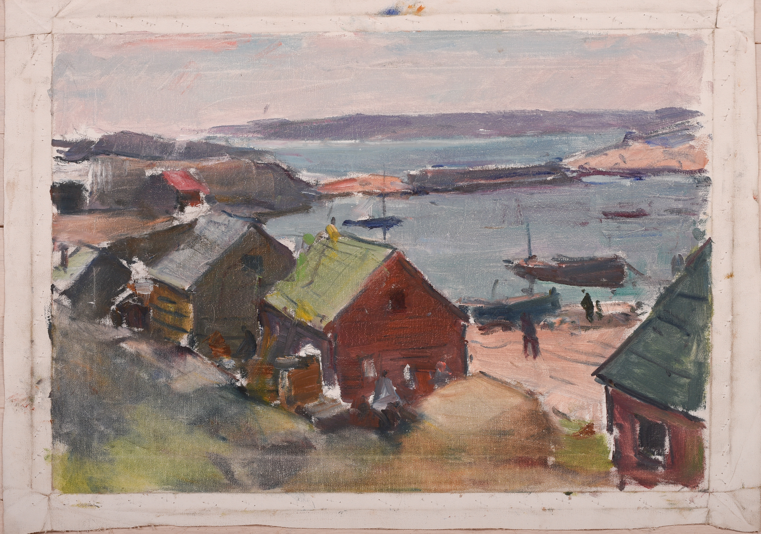CARL WILLIAM PETERS (1897-1980). HARBOR SCENE.