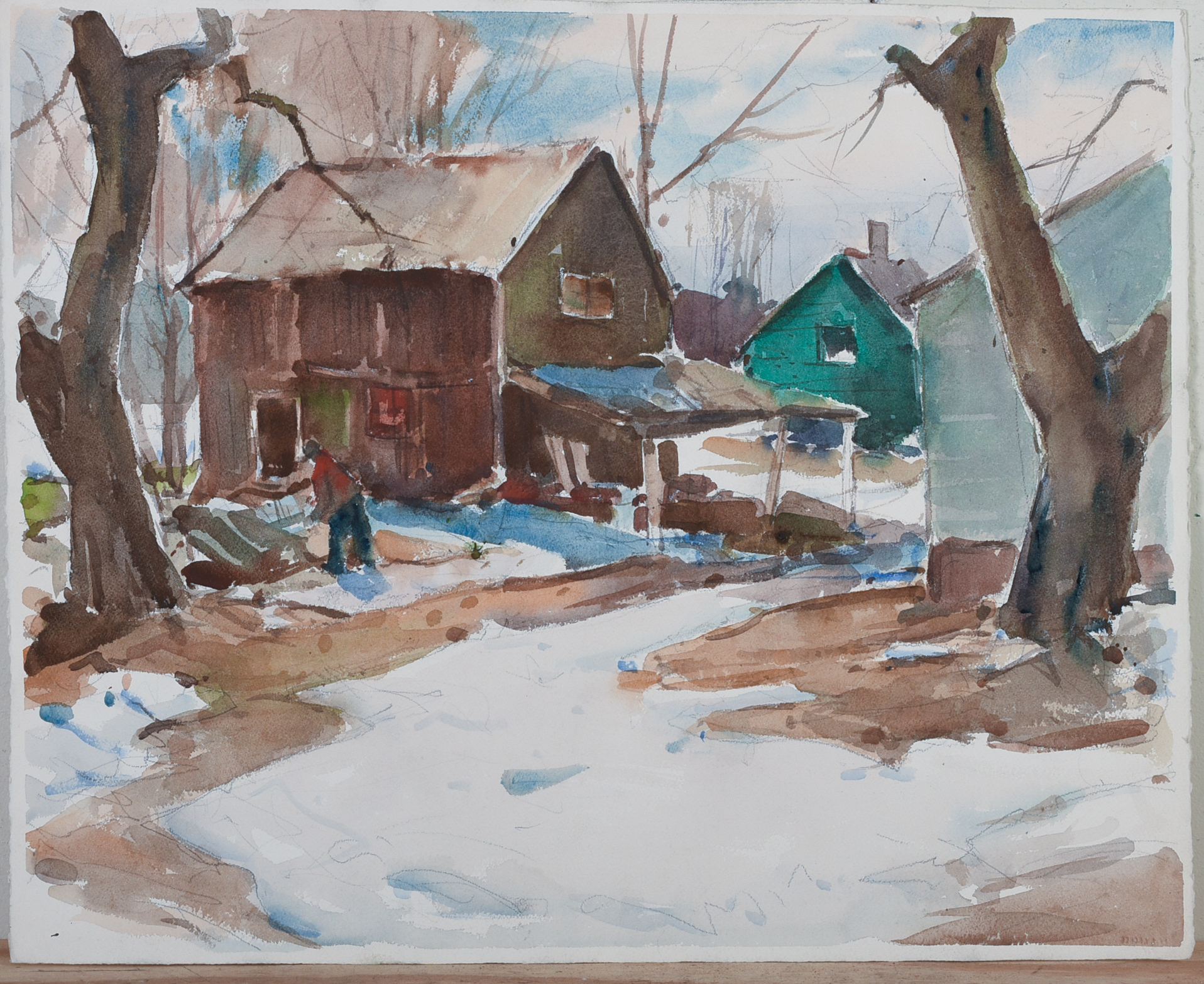 CARL WILLIAM PETERS (1897-1980). WINTER HOMESTEAD.
