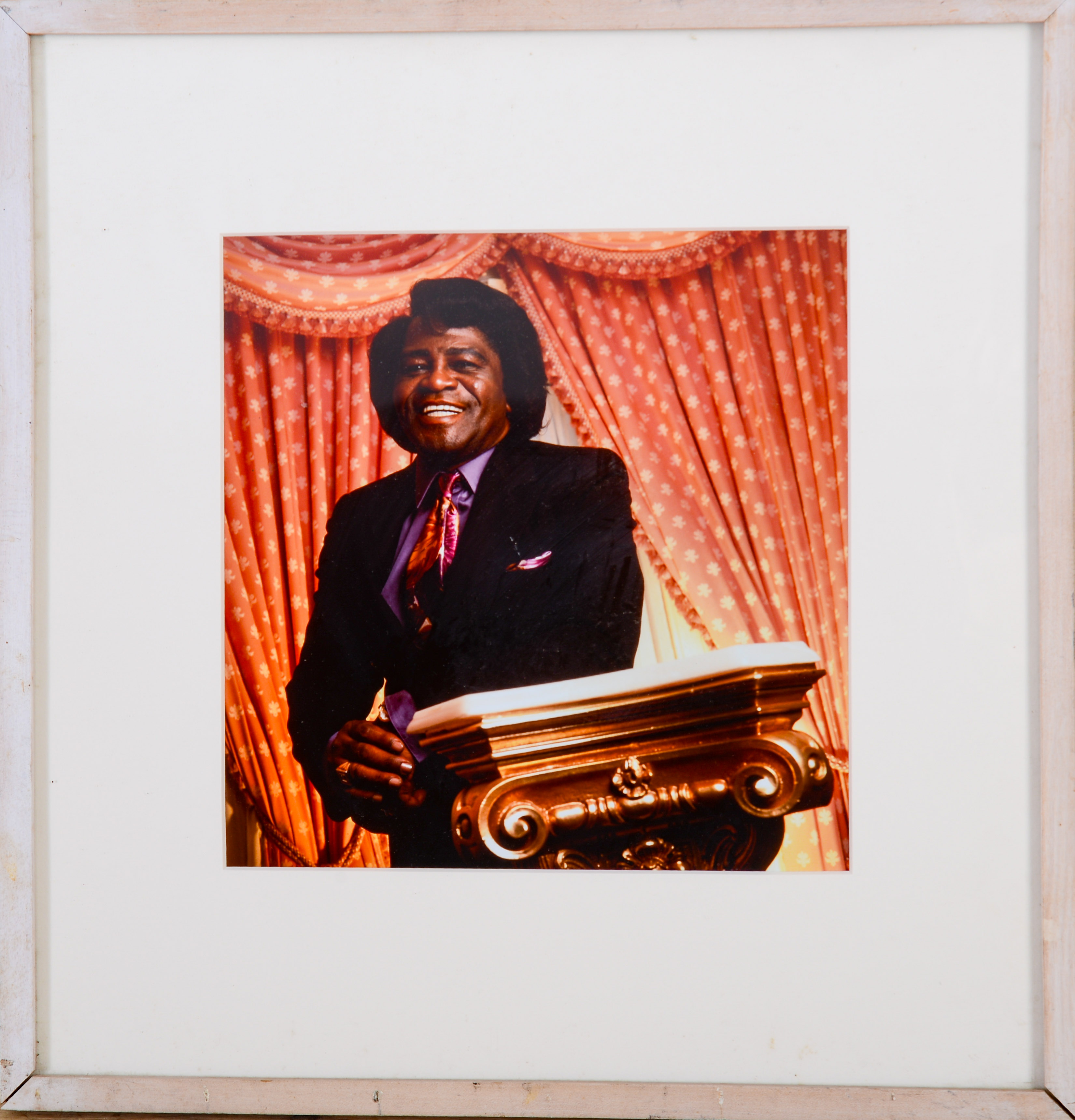 FRAMED PHOTOGRAPH OF JAMES BROWN.
