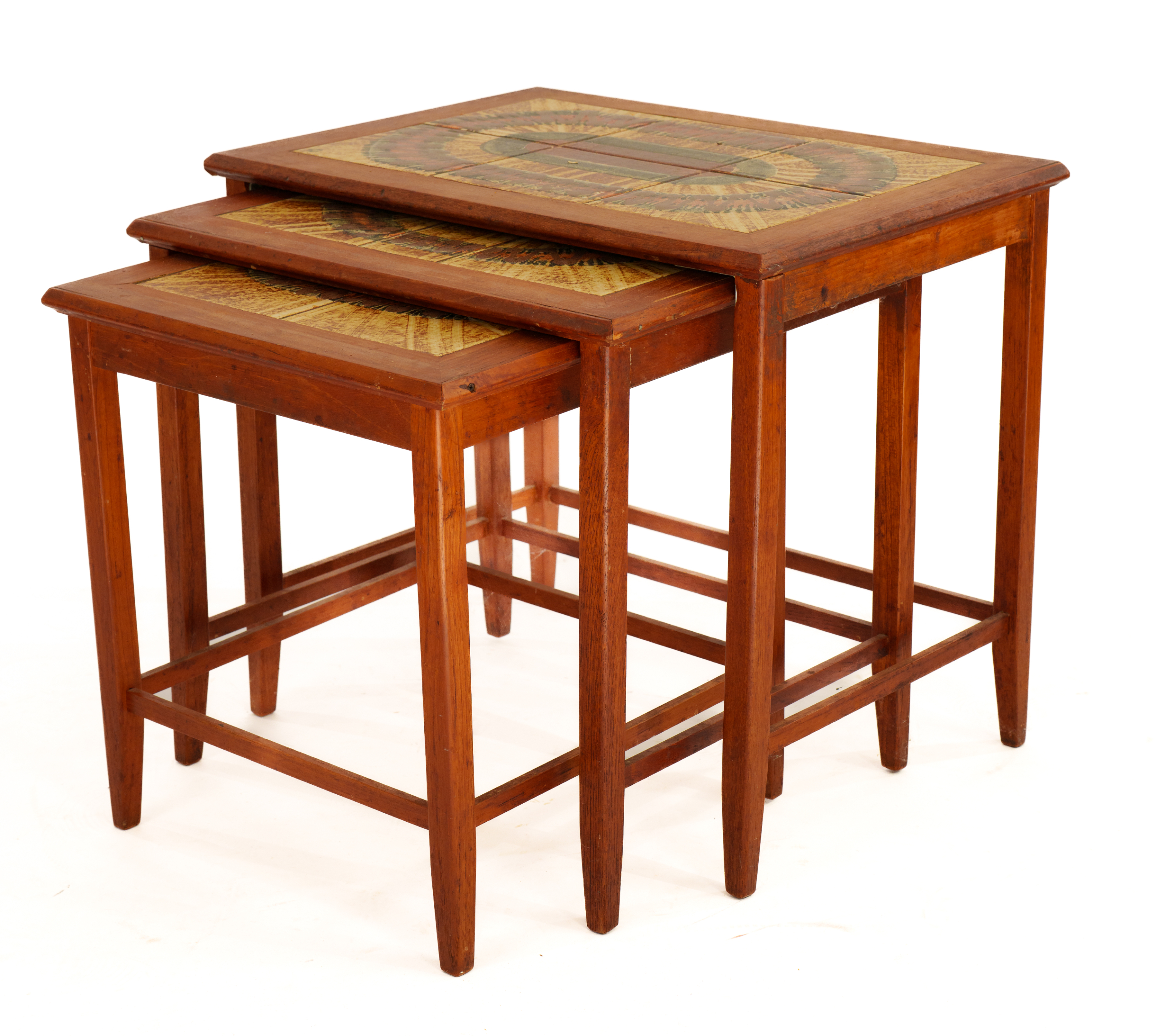 MID CENTURY NESTING SIDE TABLES BY MOBELFABRIKKEN TOFTEN.