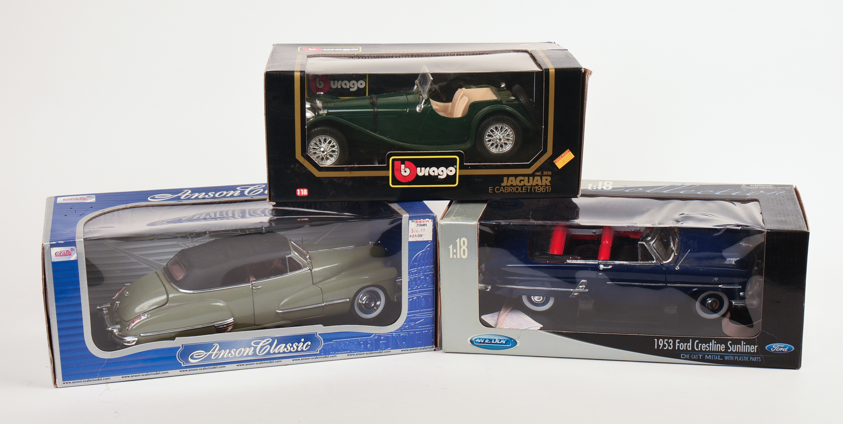 Three Die Cast Model Cars.