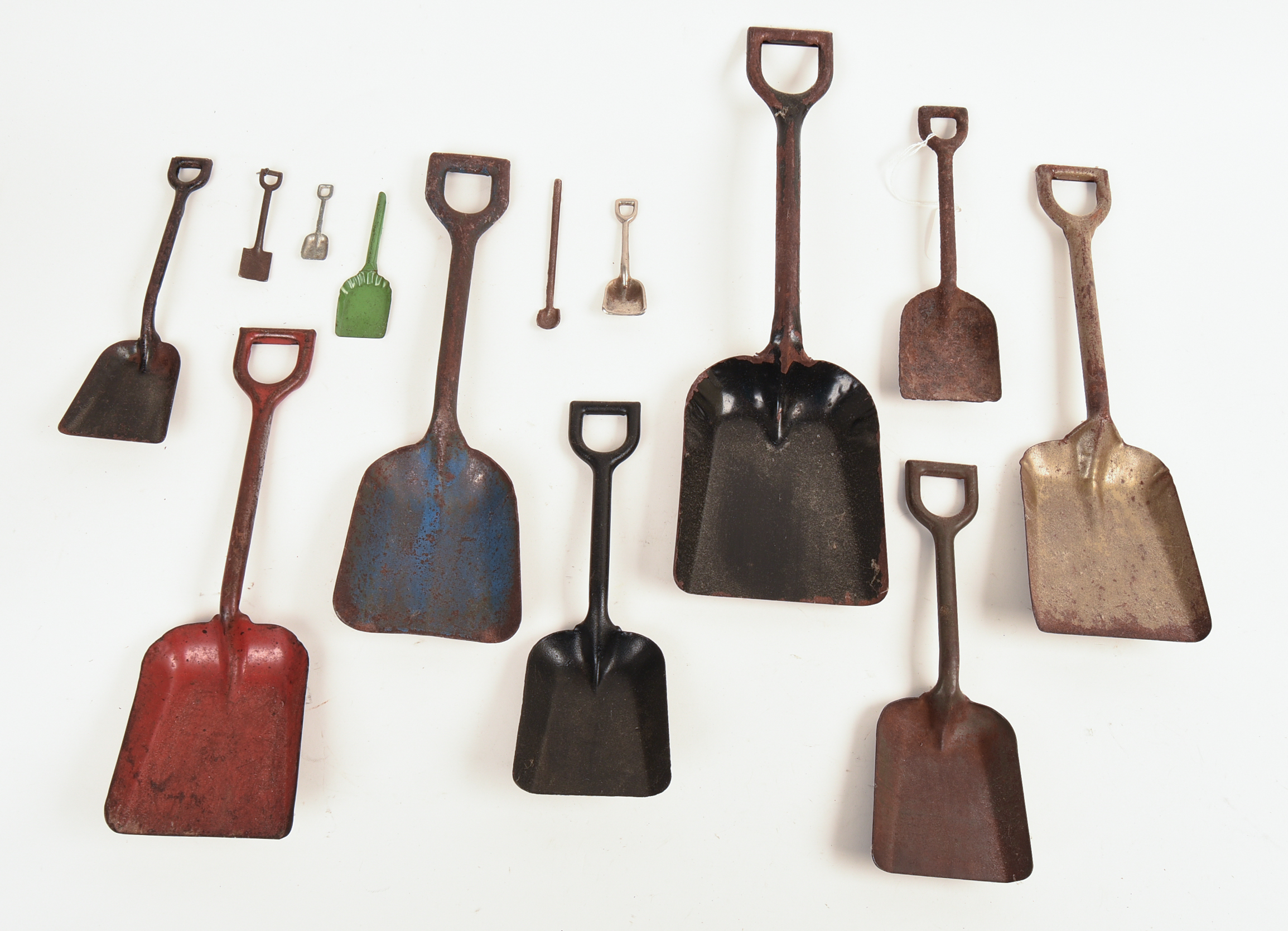 Large Collection of Tin Lithograph Shovels.
