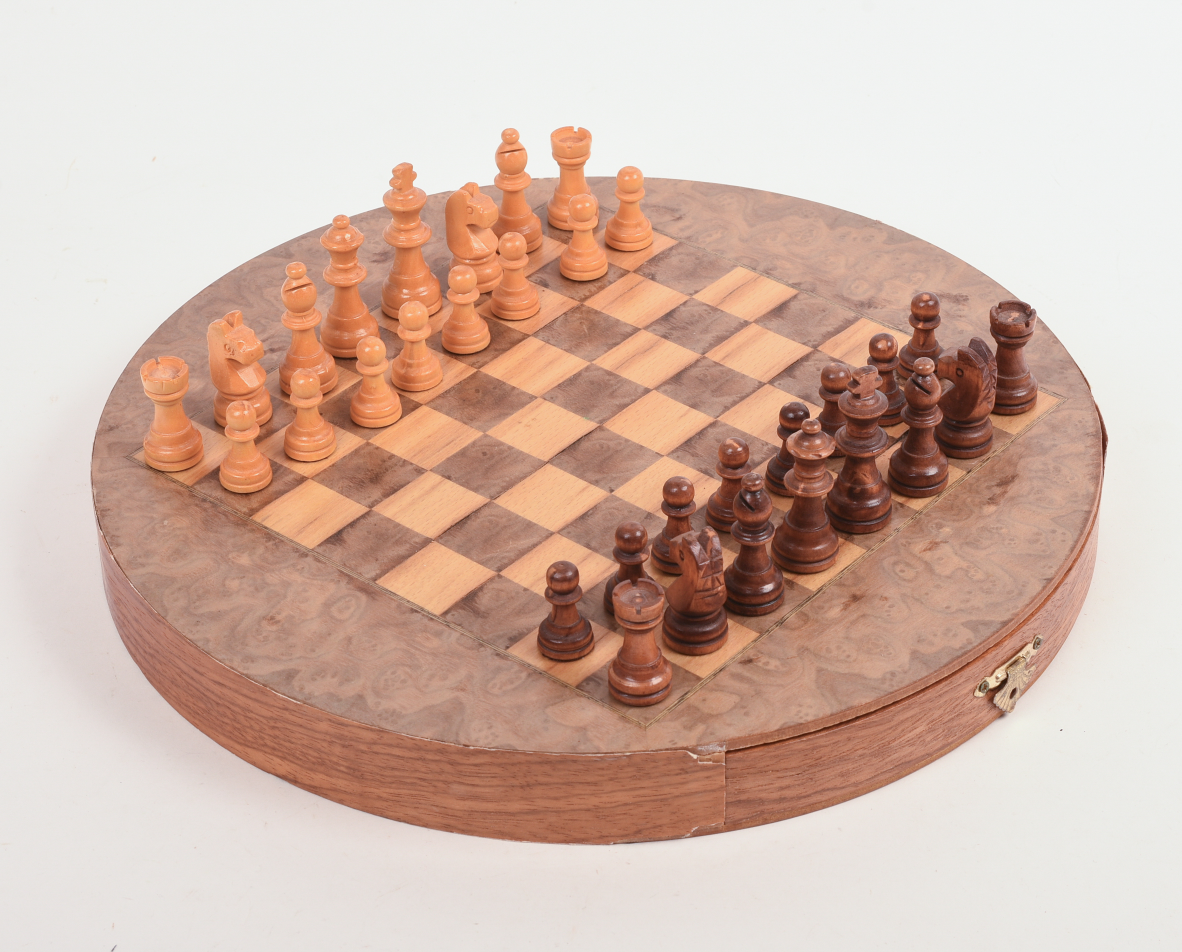 Burlwood Chess Set.
