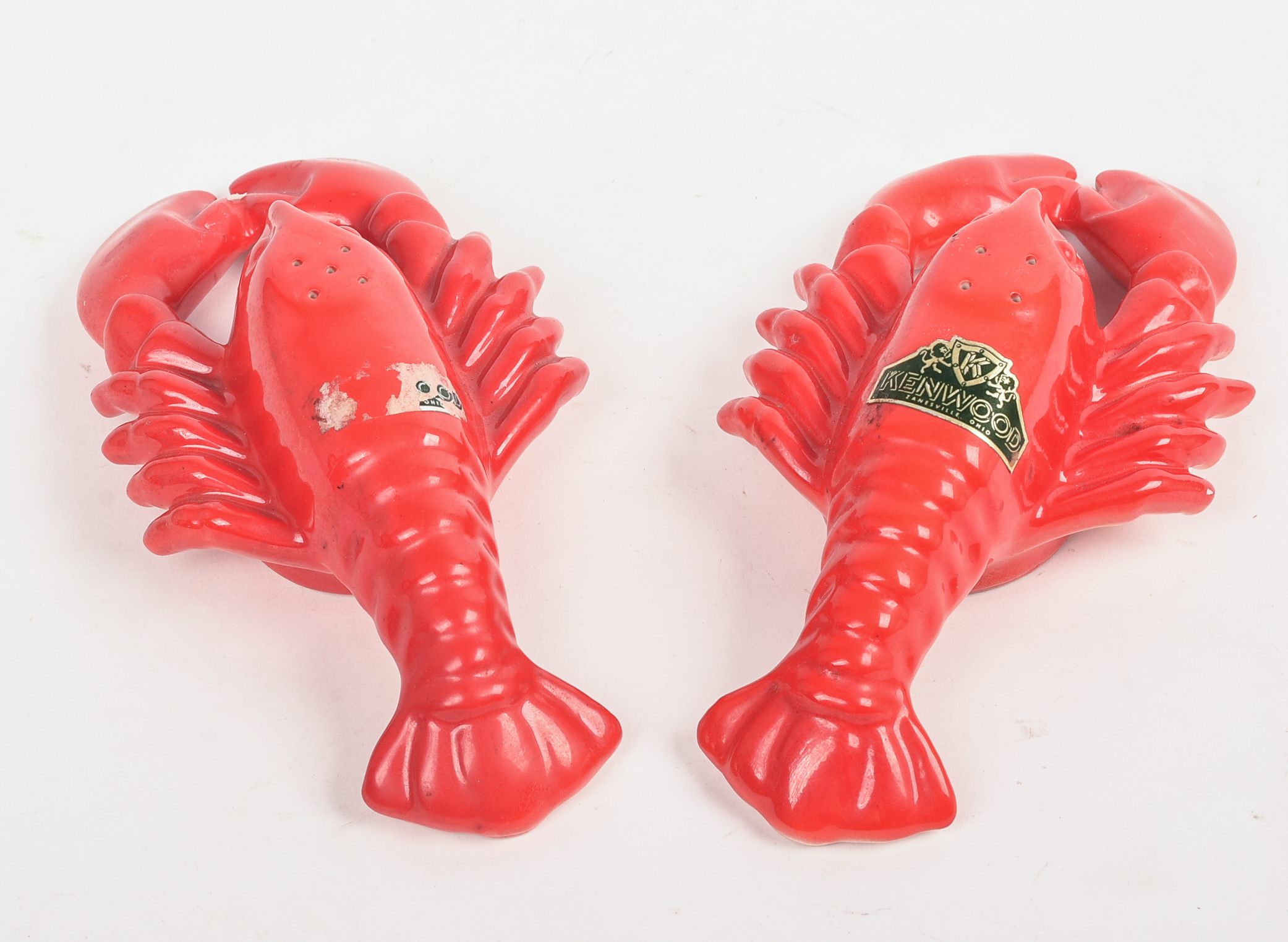 Kenwood Porcelain Lobester Salt and Pepper Shakers.