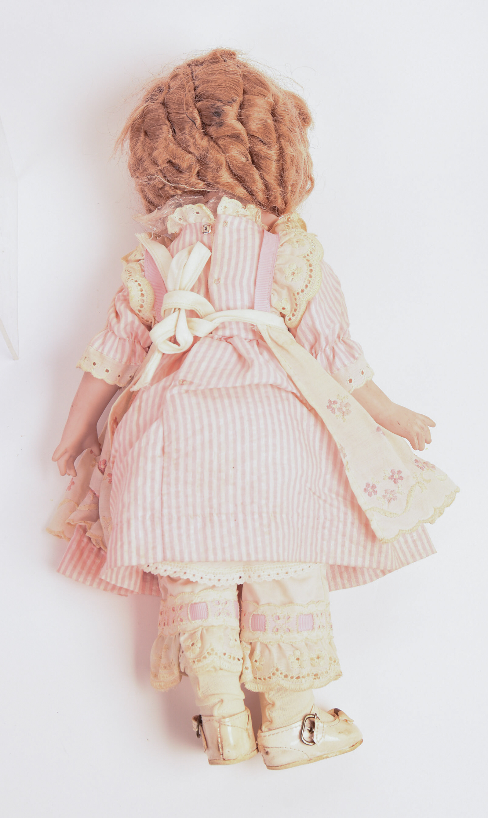 Three Ideal Shirley Temple Dolls and Two Glass Pitchers