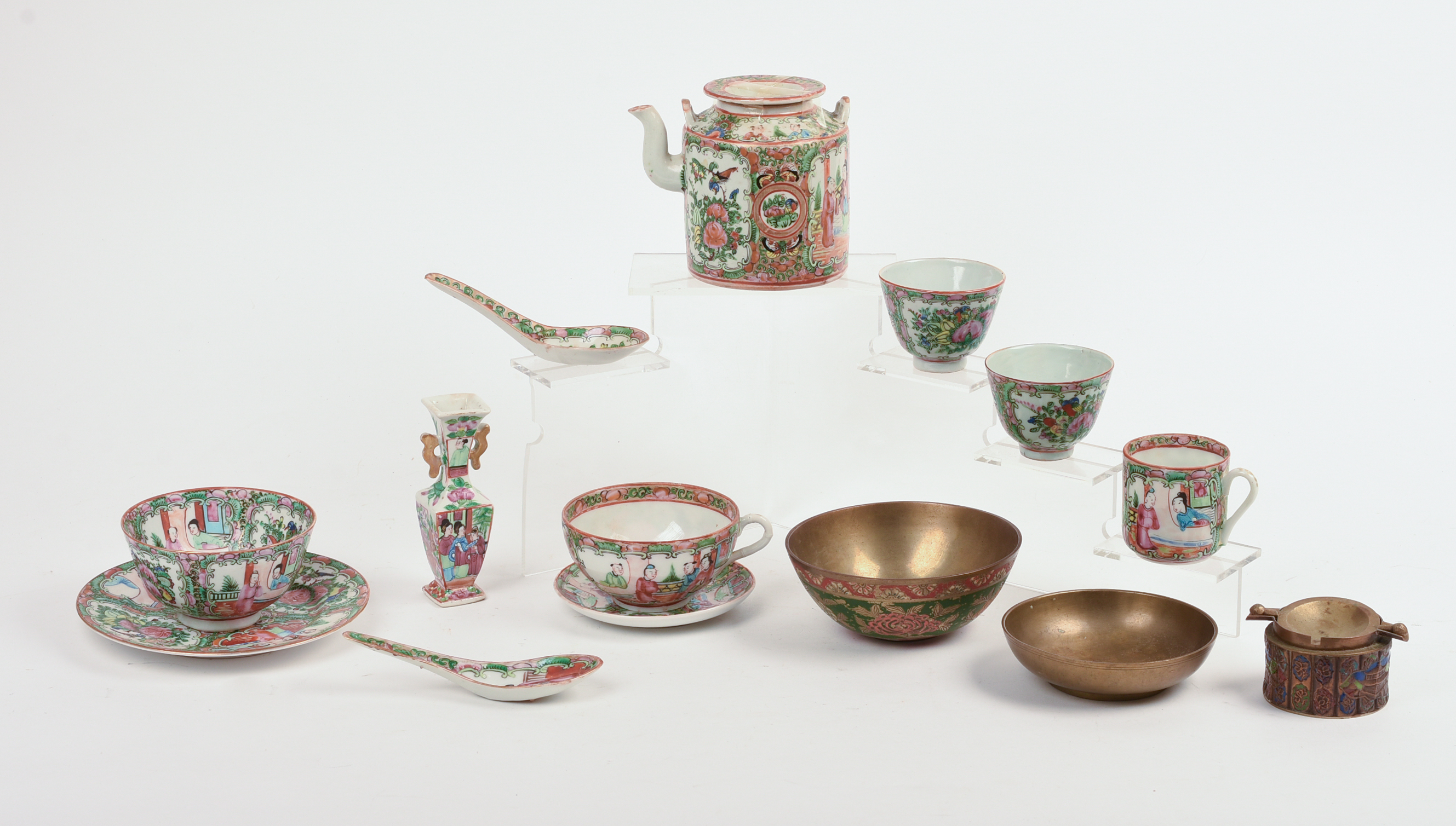 Group of Chinese Rose Medallion Porcelain.
