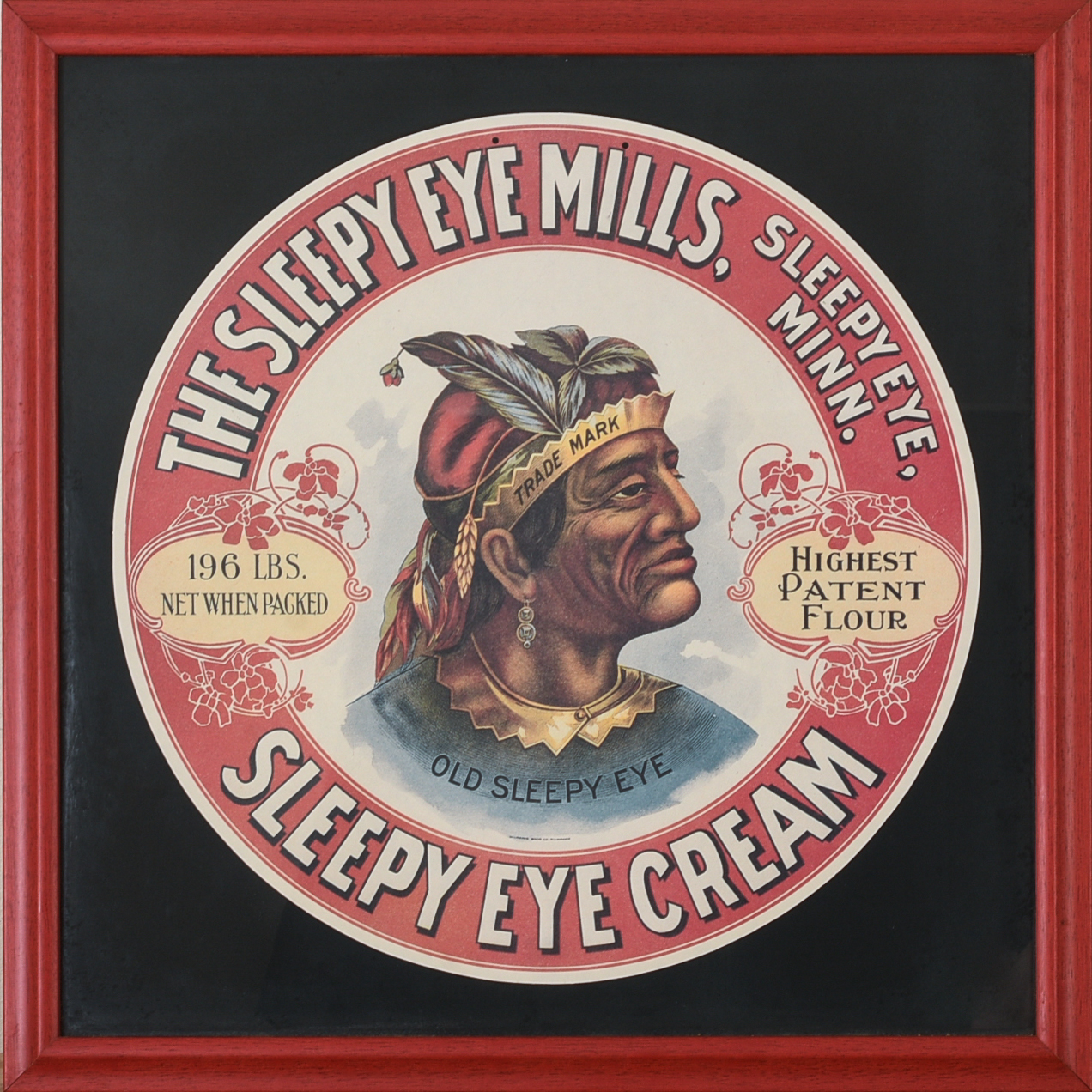 Sleepy Eye Cream Flour Barrel Label.