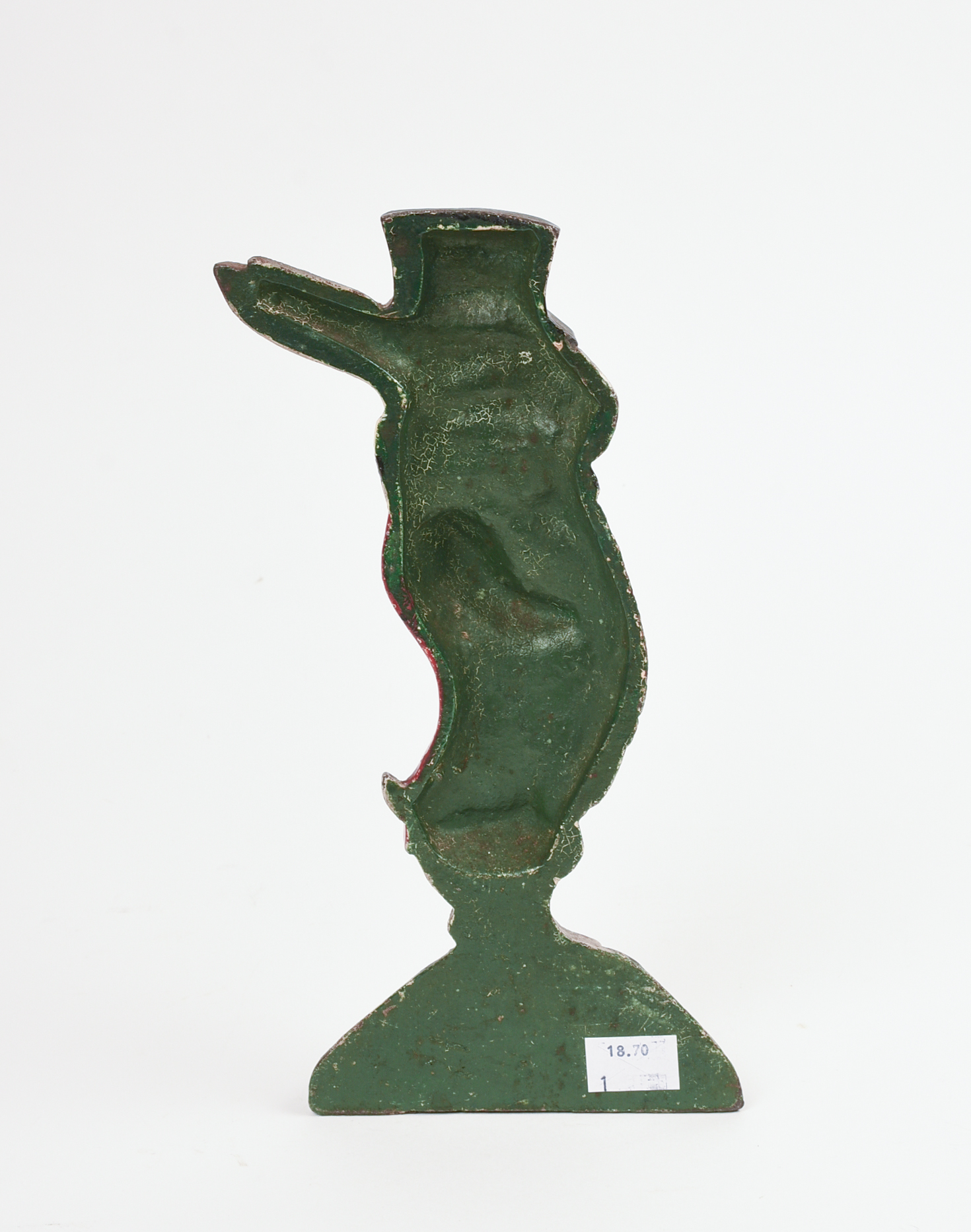 CAST IRON RABBIT IN TOP HAT DOORSTOP.