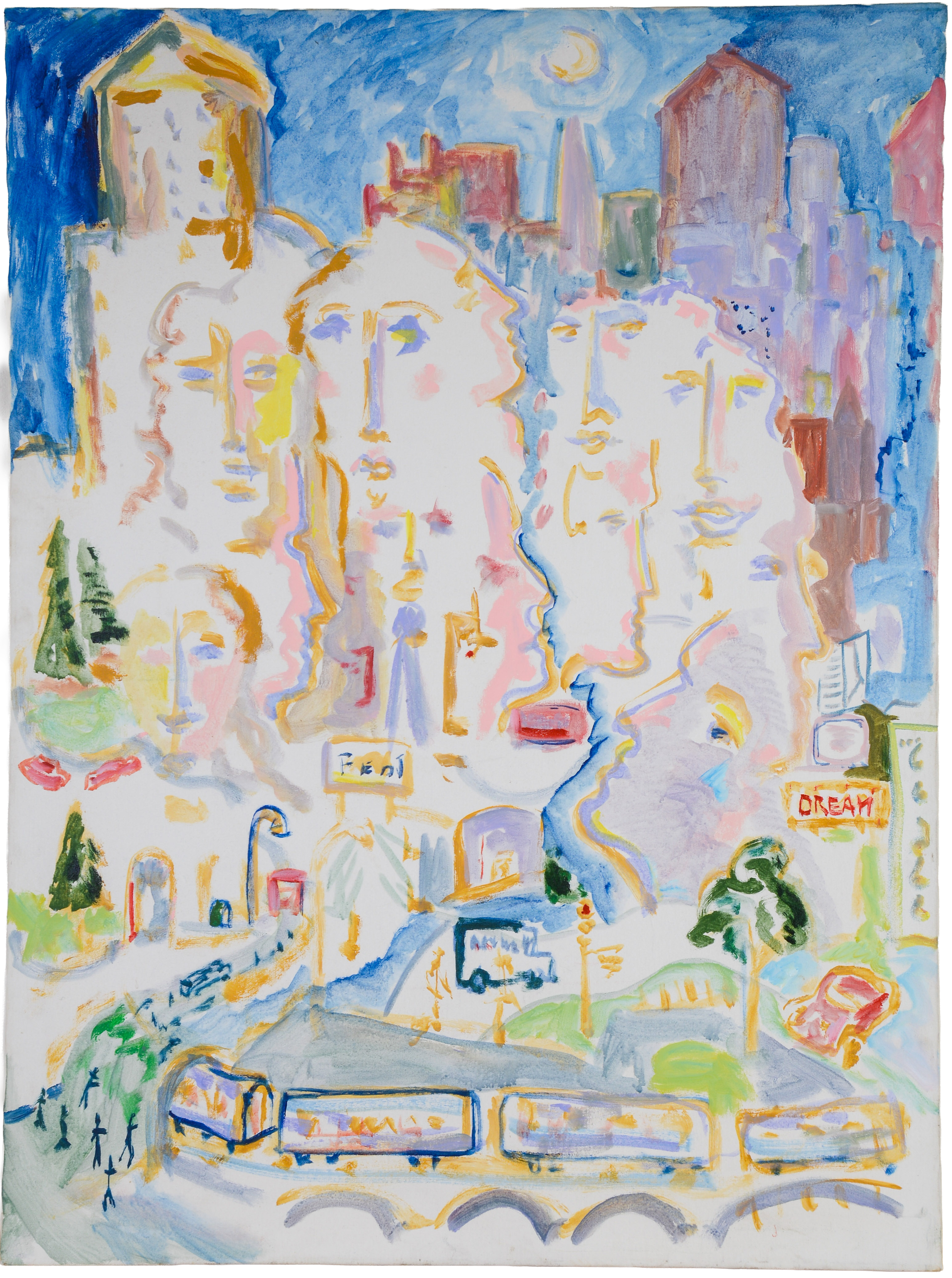 UNTITLED MID CENTURY IMPRESSIONIST ARTWORK.