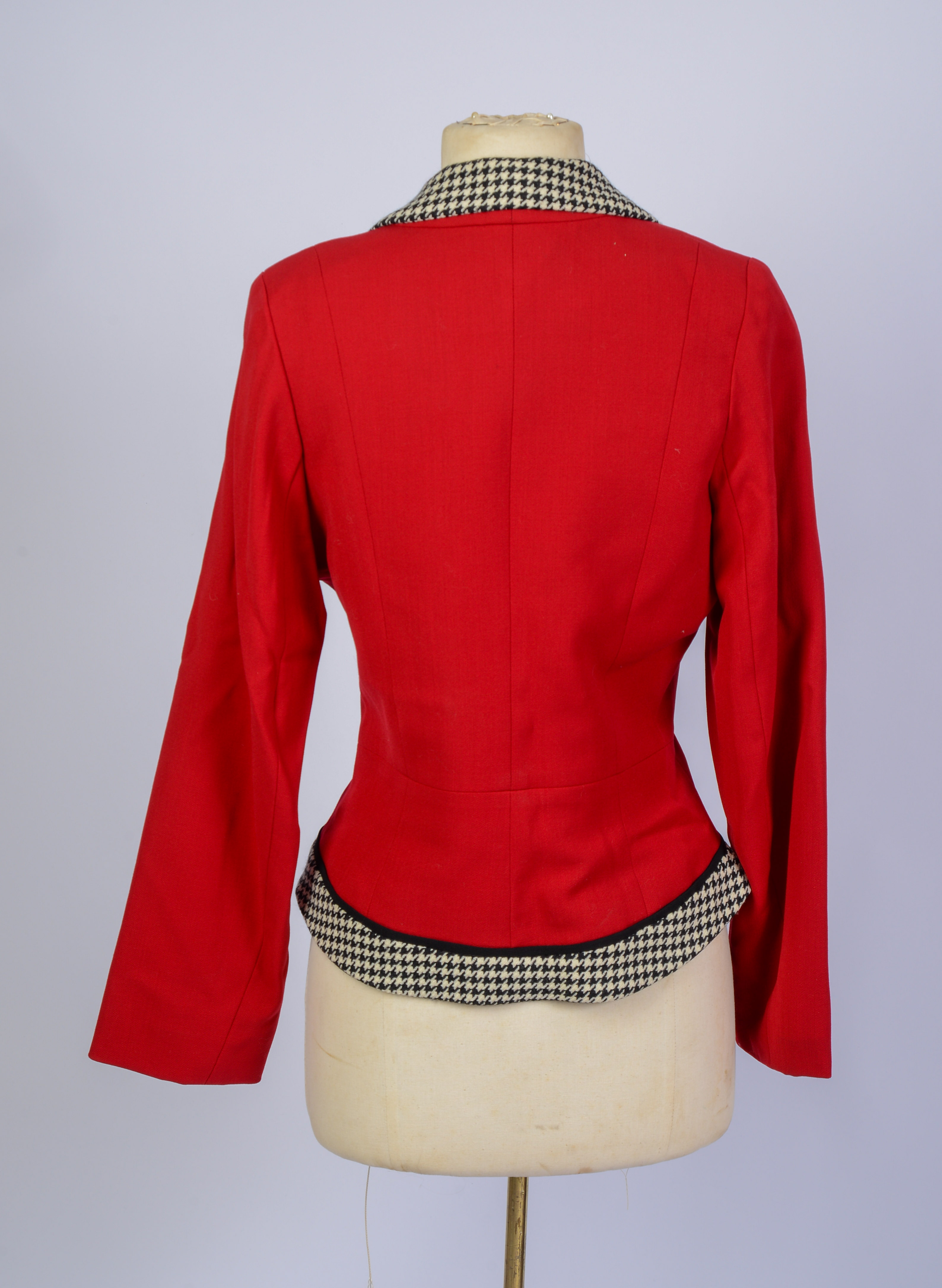 RED AND HOUNDSTOOTH ALBERTO MAKALI WOMEN'S BLAZER.