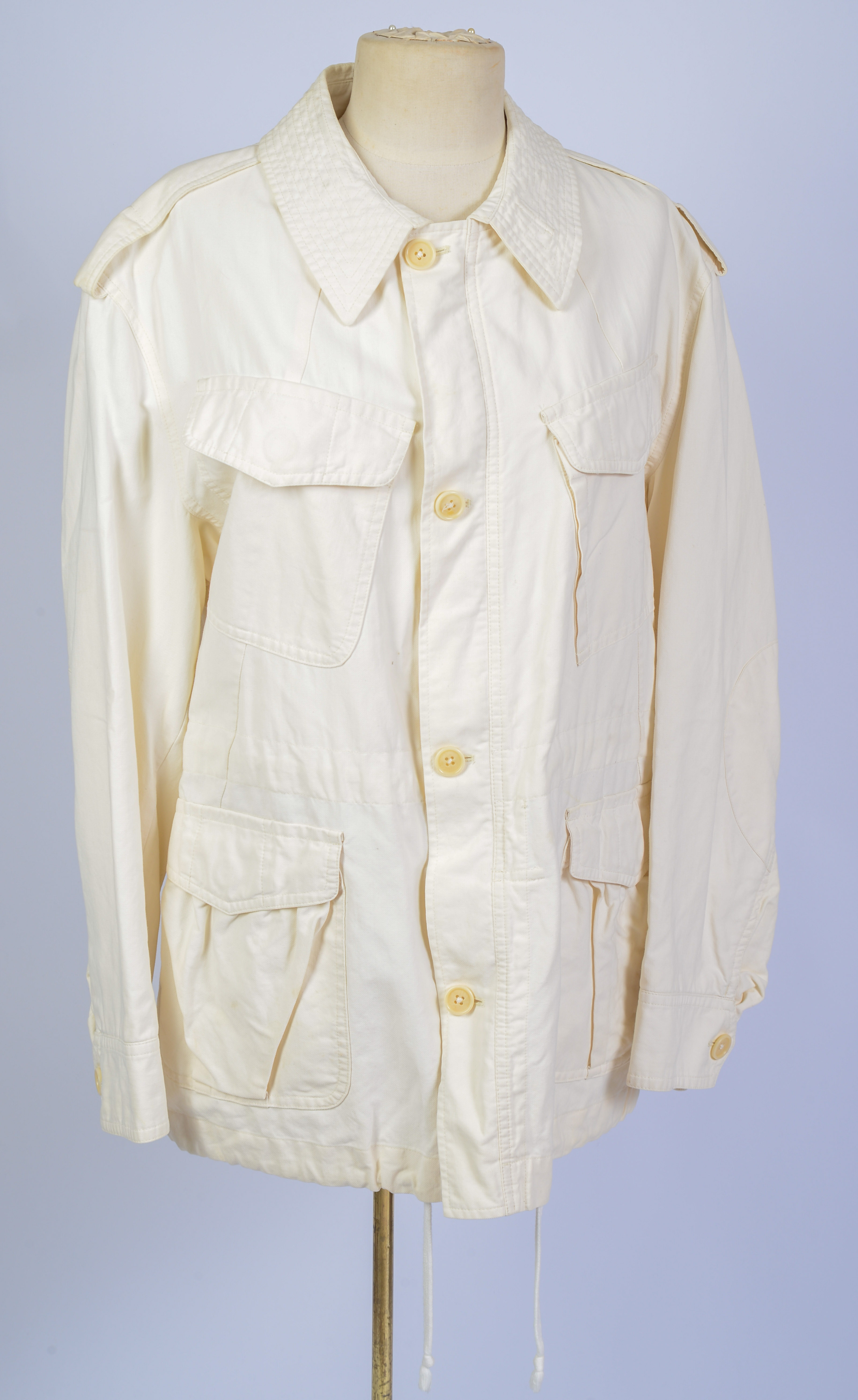 DRIES VAN NOTEN WHITE COTTON JACKET, SIZE M.
