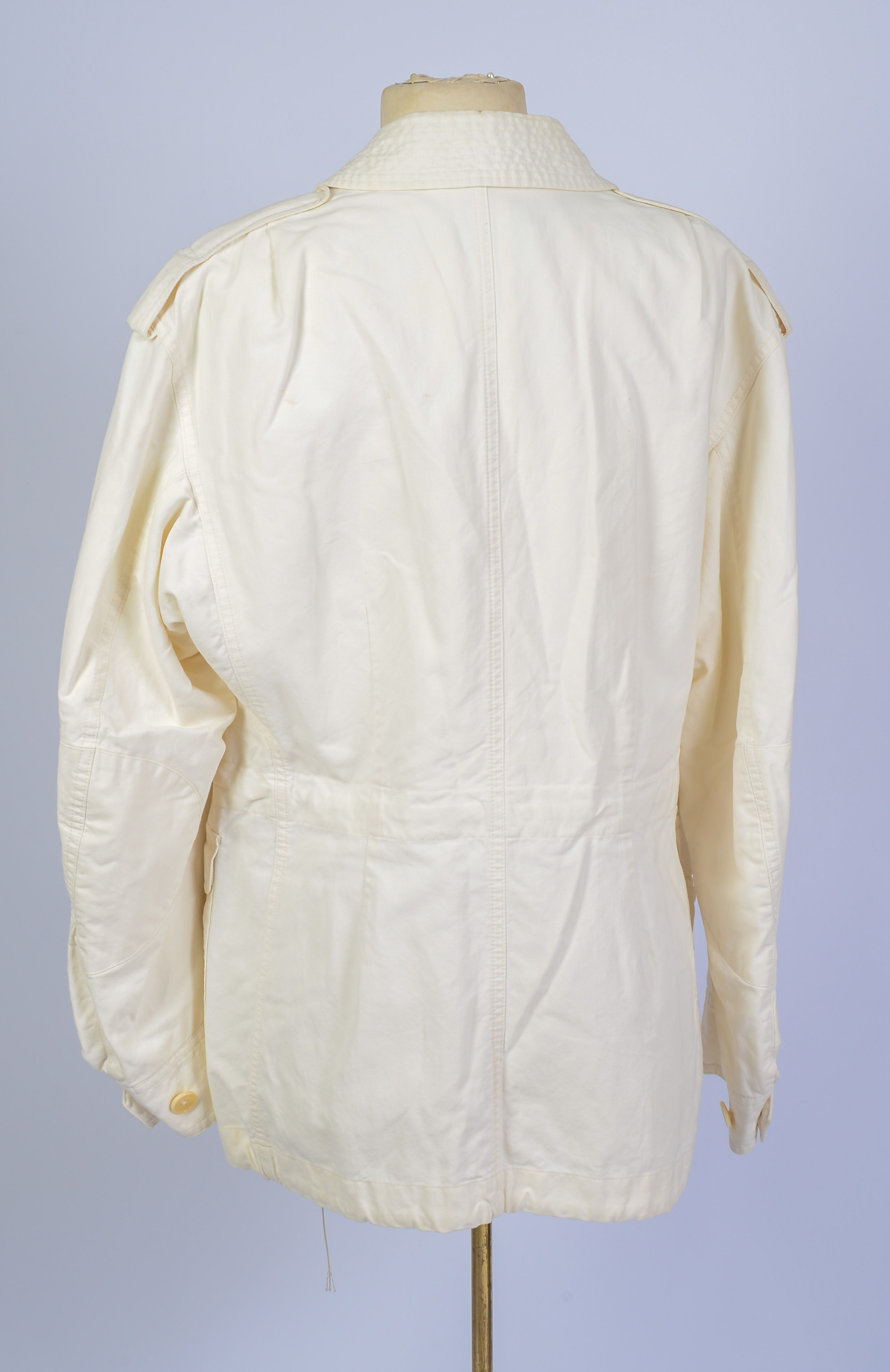 DRIES VAN NOTEN WHITE COTTON JACKET, SIZE M.