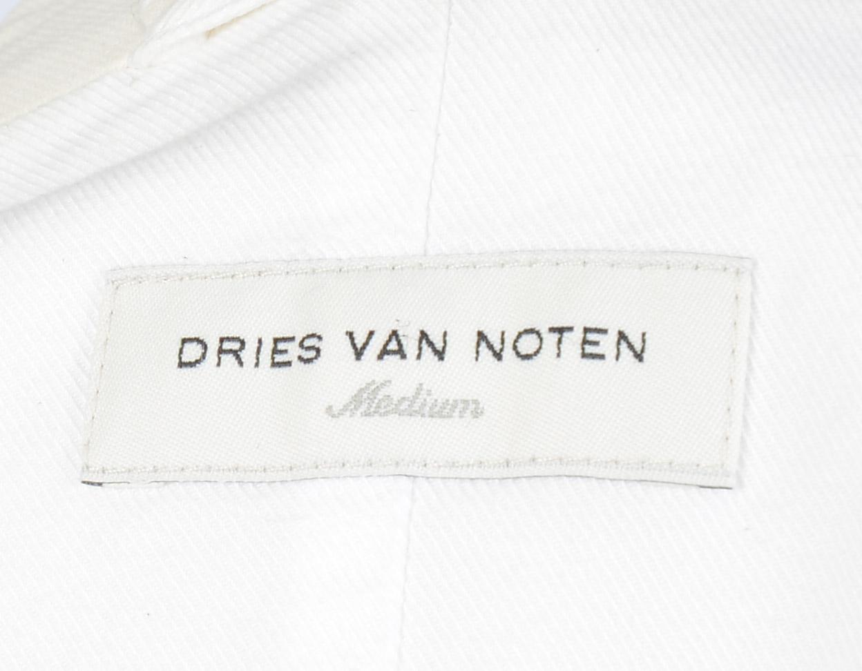 DRIES VAN NOTEN WHITE COTTON JACKET, SIZE M.
