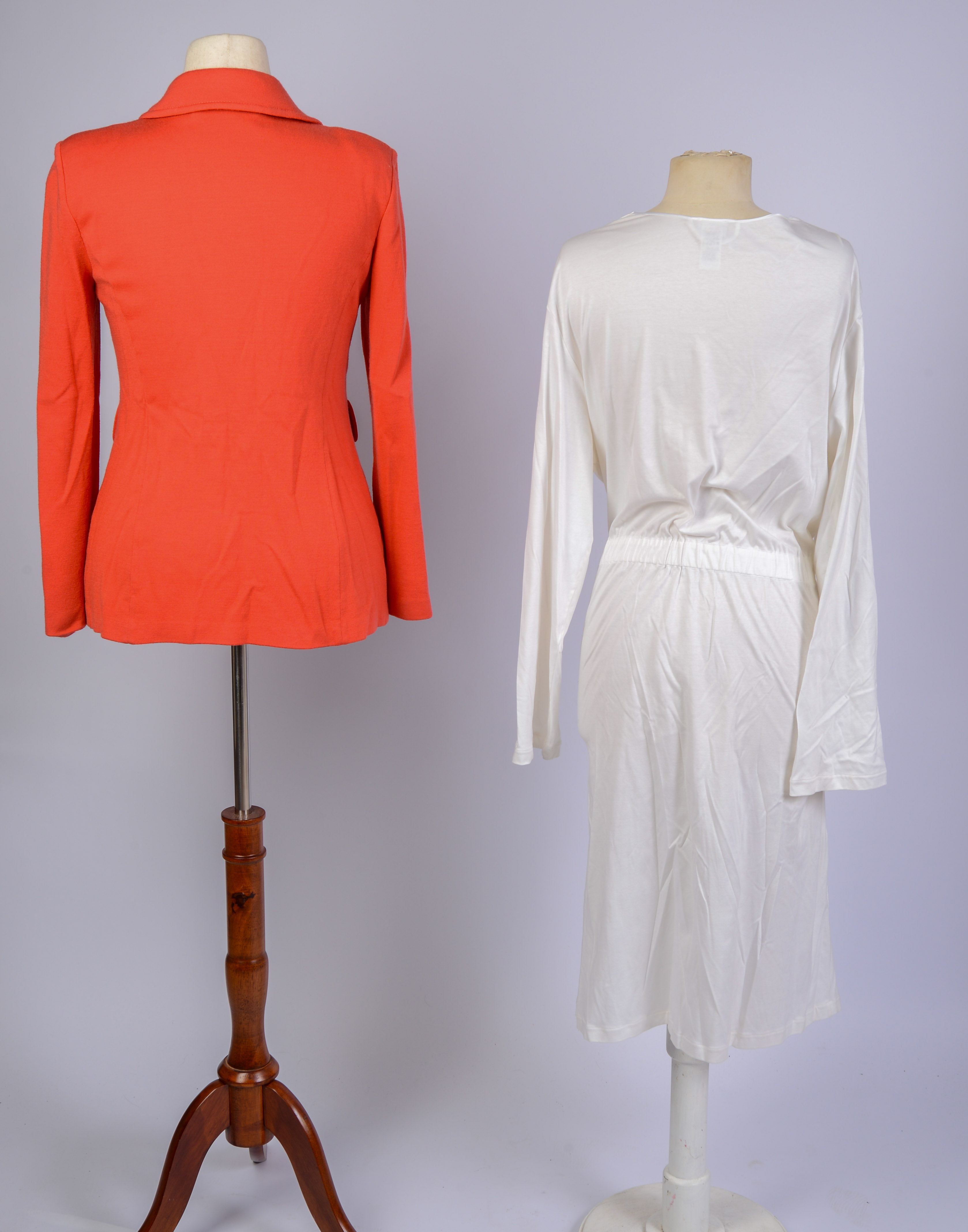 HANRO COTTON DRESS, XL, AND A ST. JOHN JACKET, SIZE 12.