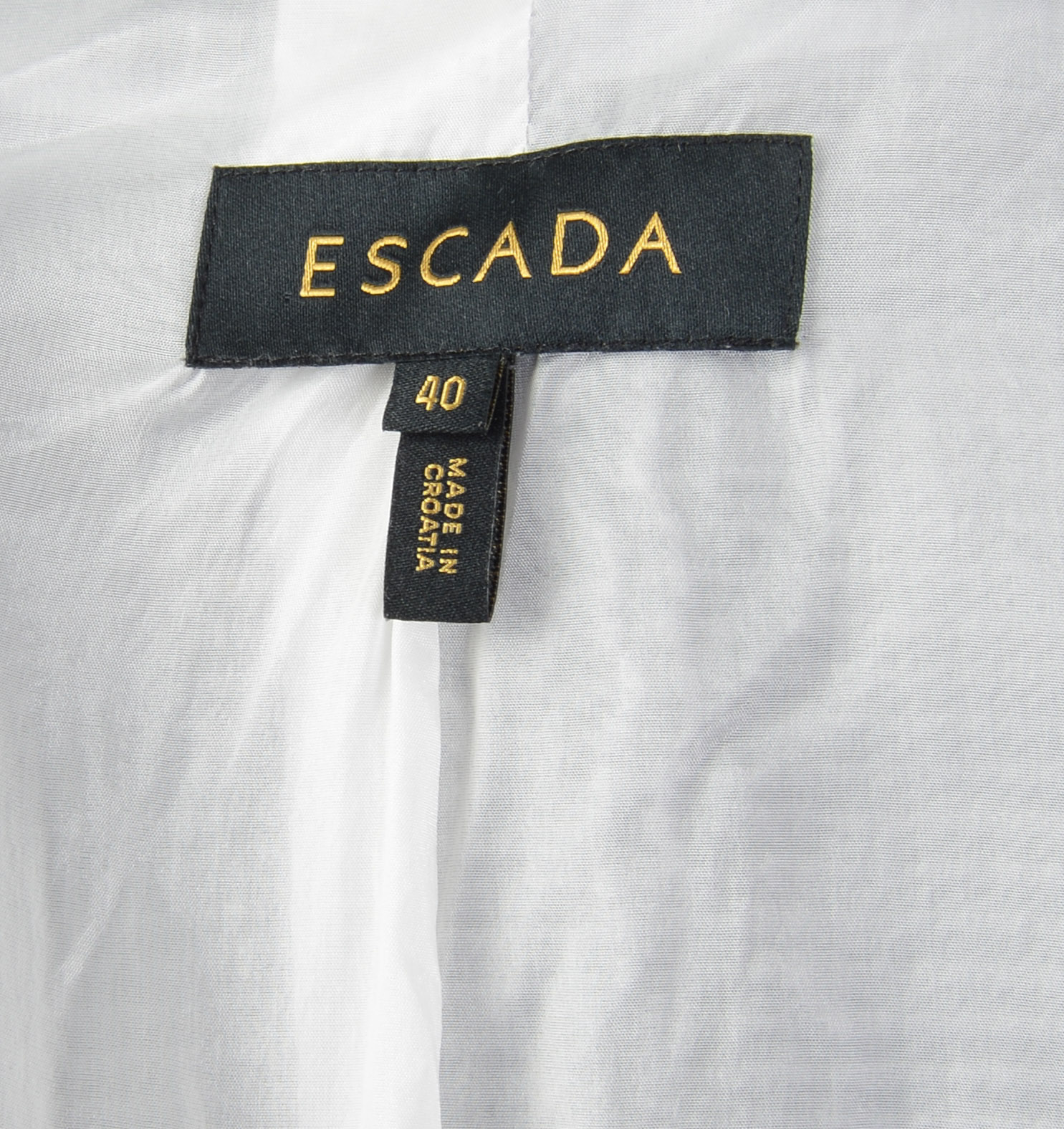 ESCADA BLACK CHECK BLAZER, SIZE 40.