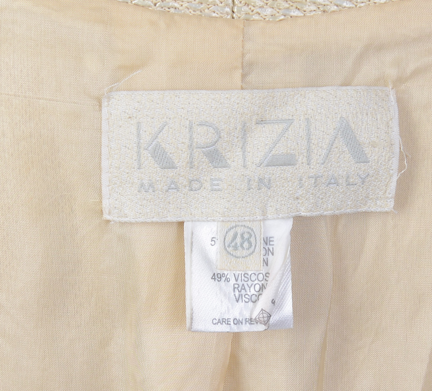 KRIZIA JACKET, SIZE 48, AND A TOP, SIZE M.