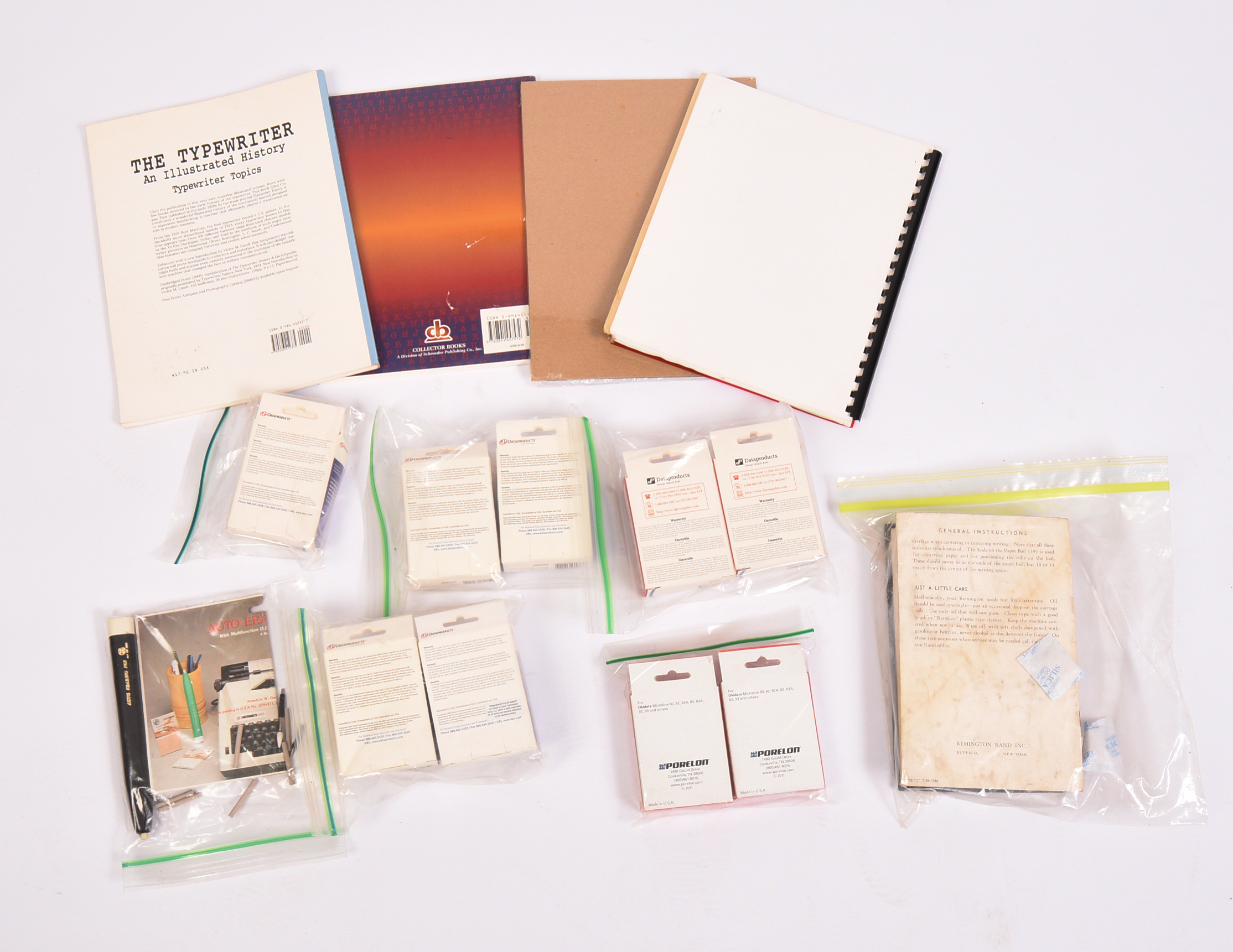 Collection of Typewriter Manuals and Ribbons.