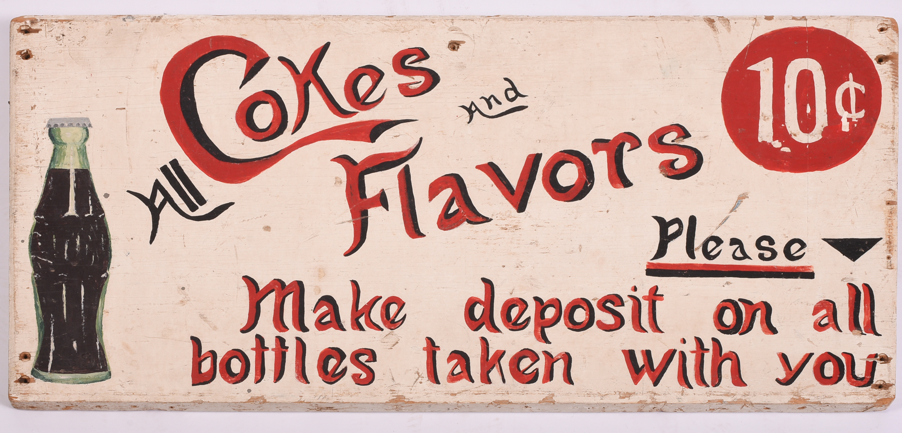Hand Painted Coke Sign.