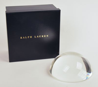 RALPH LAUREN CLAYTON MAGNIFYING DOME. Diameter 7 inches, in original box.