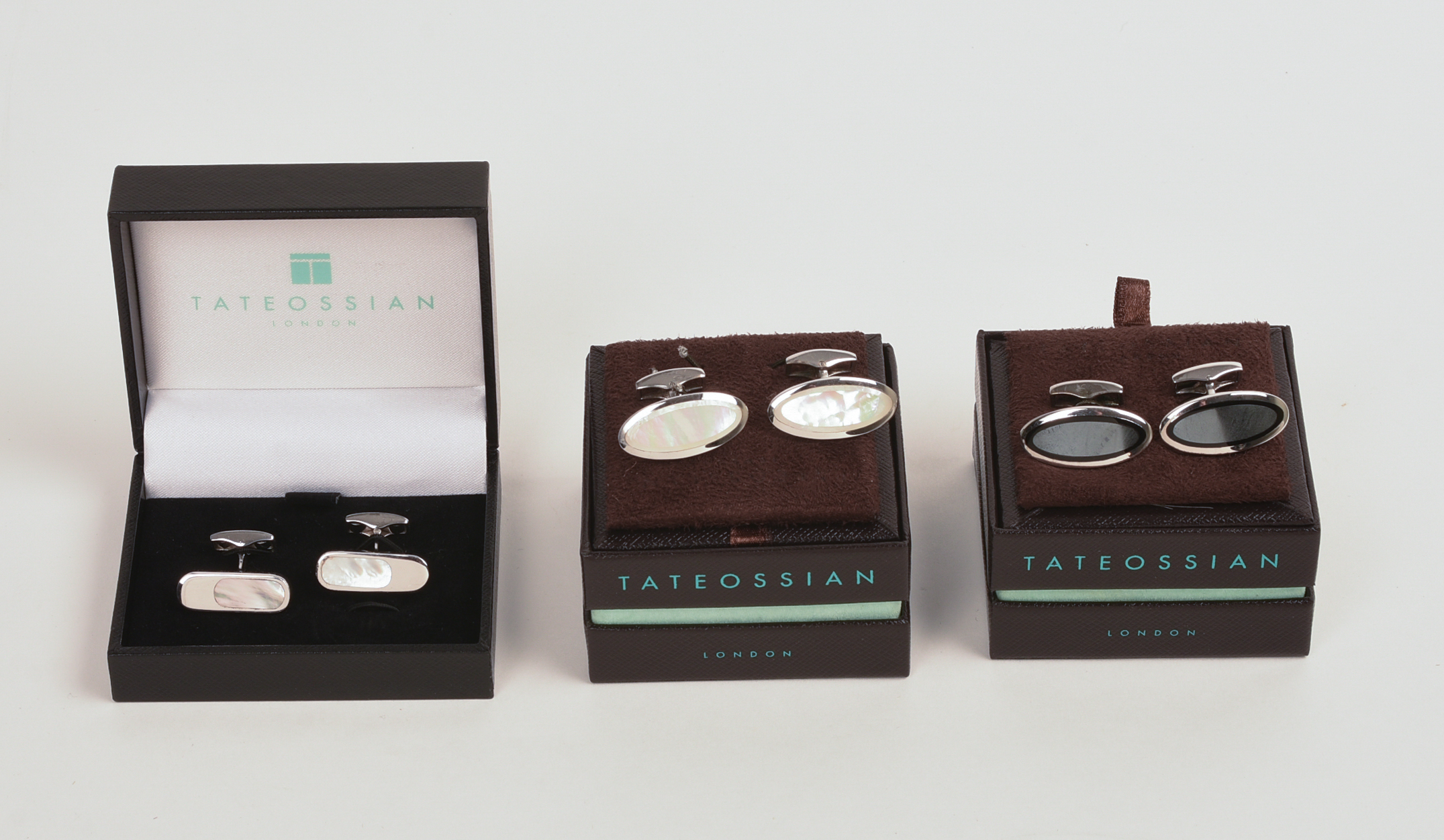 THREE PAIRS OF TATEOSSIAN STERLING CUFFLINKS.