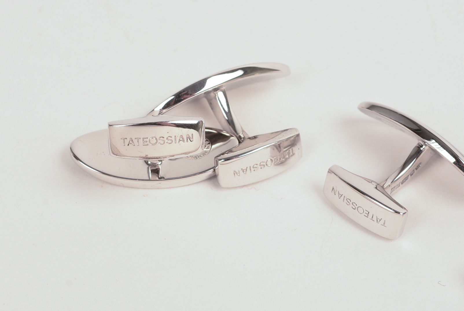 THREE PAIRS OF TATEOSSIAN STERLING CUFFLINKS.