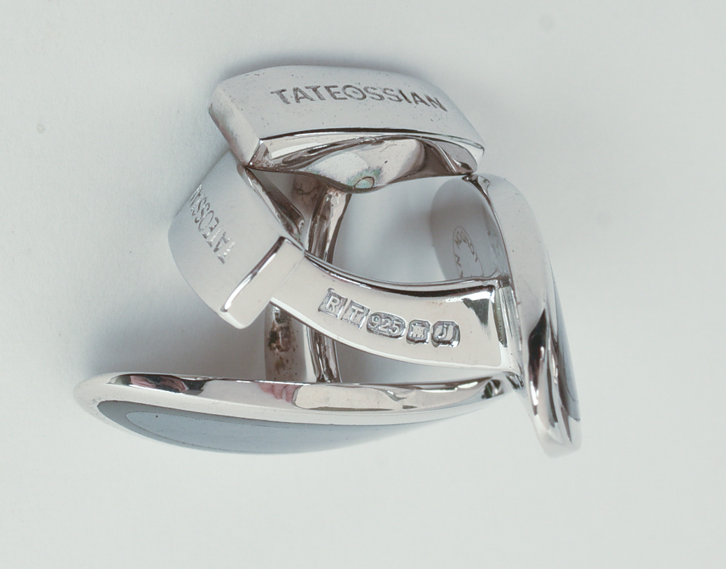 THREE PAIRS OF TATEOSSIAN STERLING CUFFLINKS.
