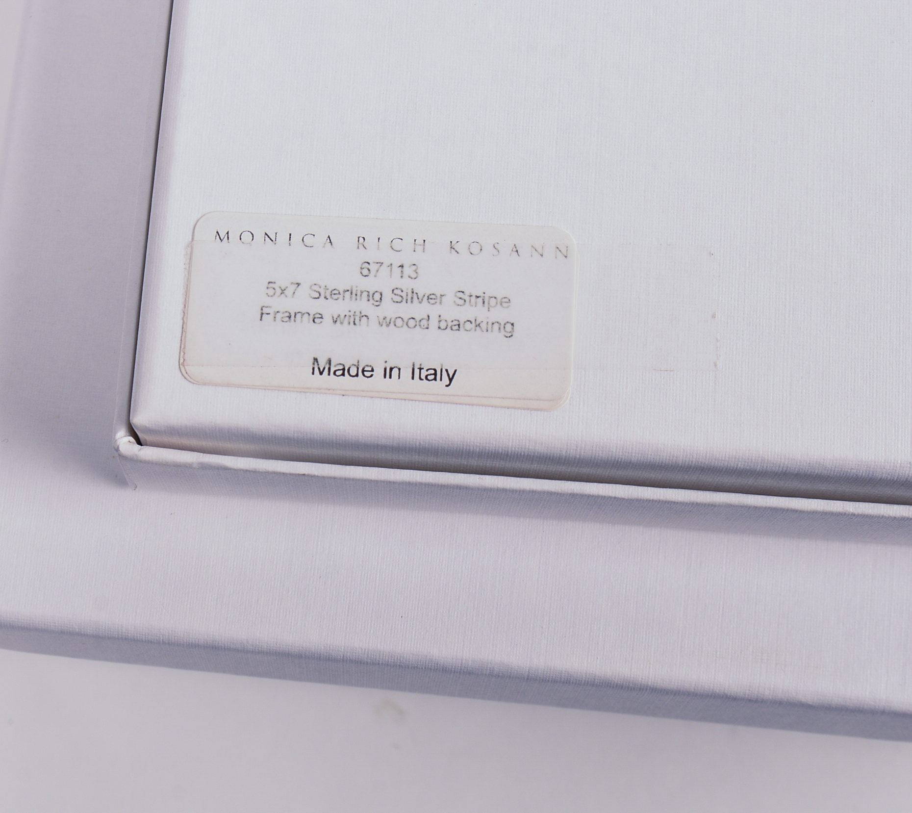 FIVE MONICA RICH KOSANN 5X7 STERLING SILVER PICTURE FRAMES.