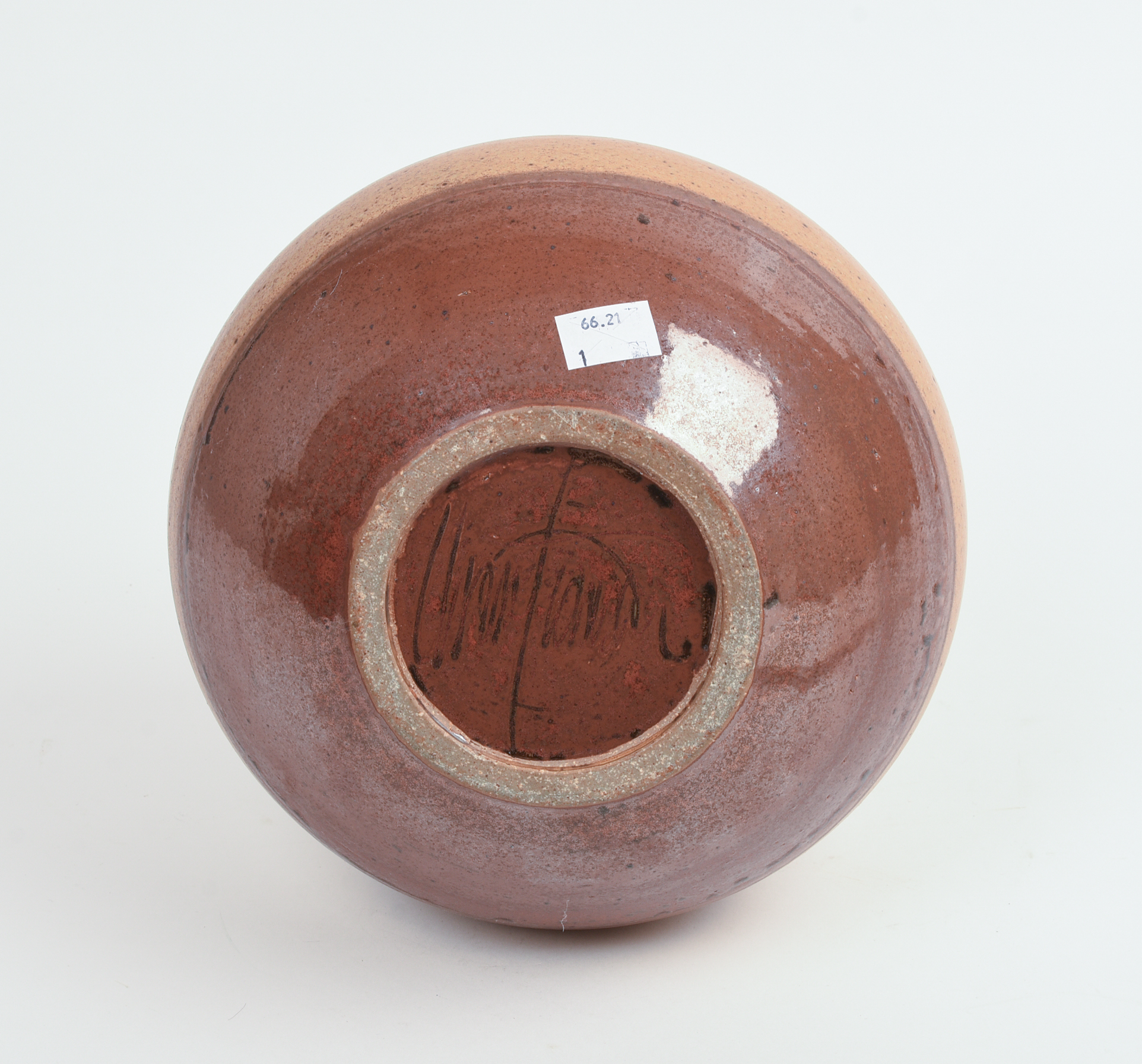 KARL CHRISTIANSEN STUDIO POTTERY VASE.