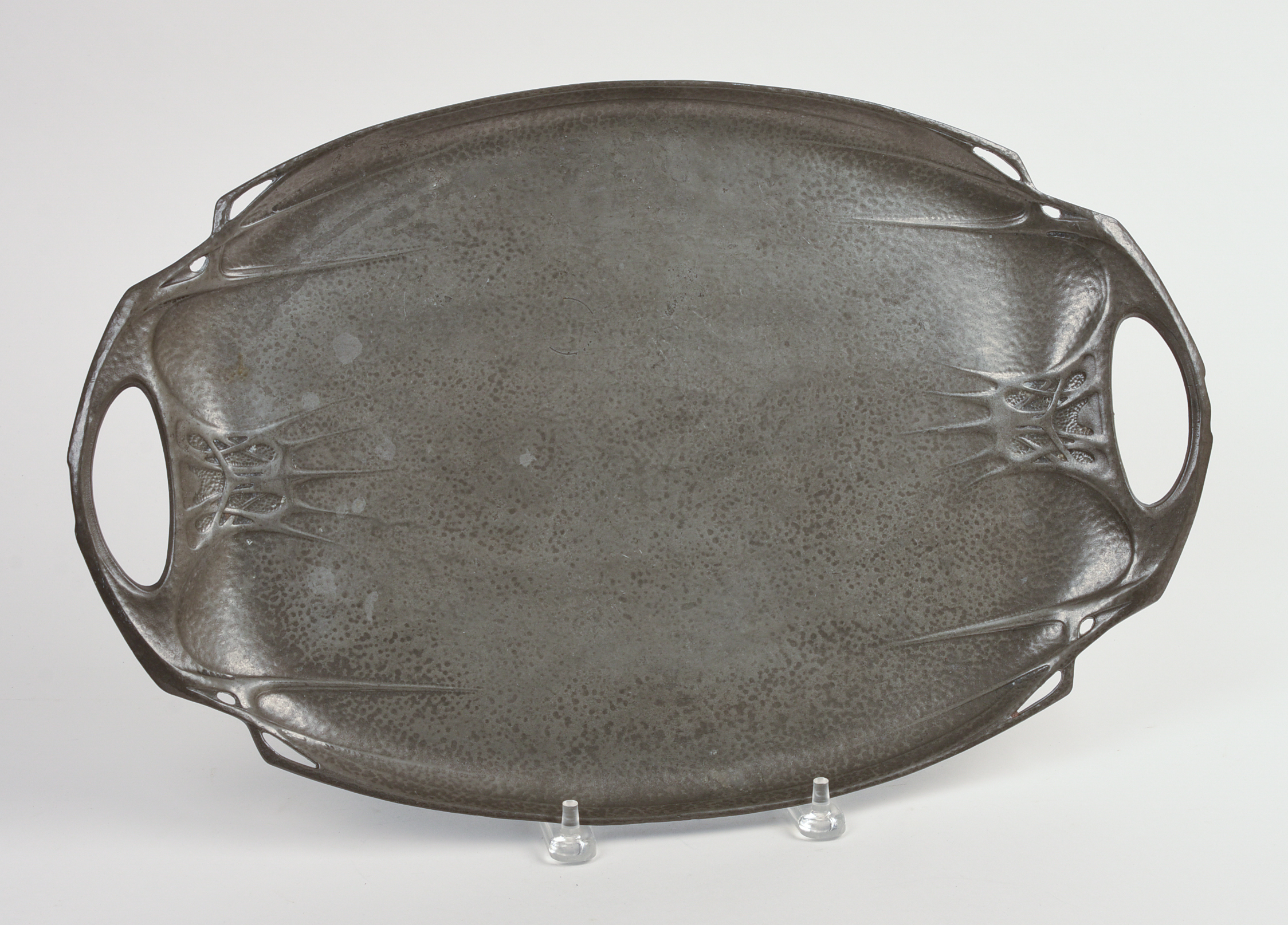 HUTTON ART NOUVEAU ENGLISH PEWTER TRAY.