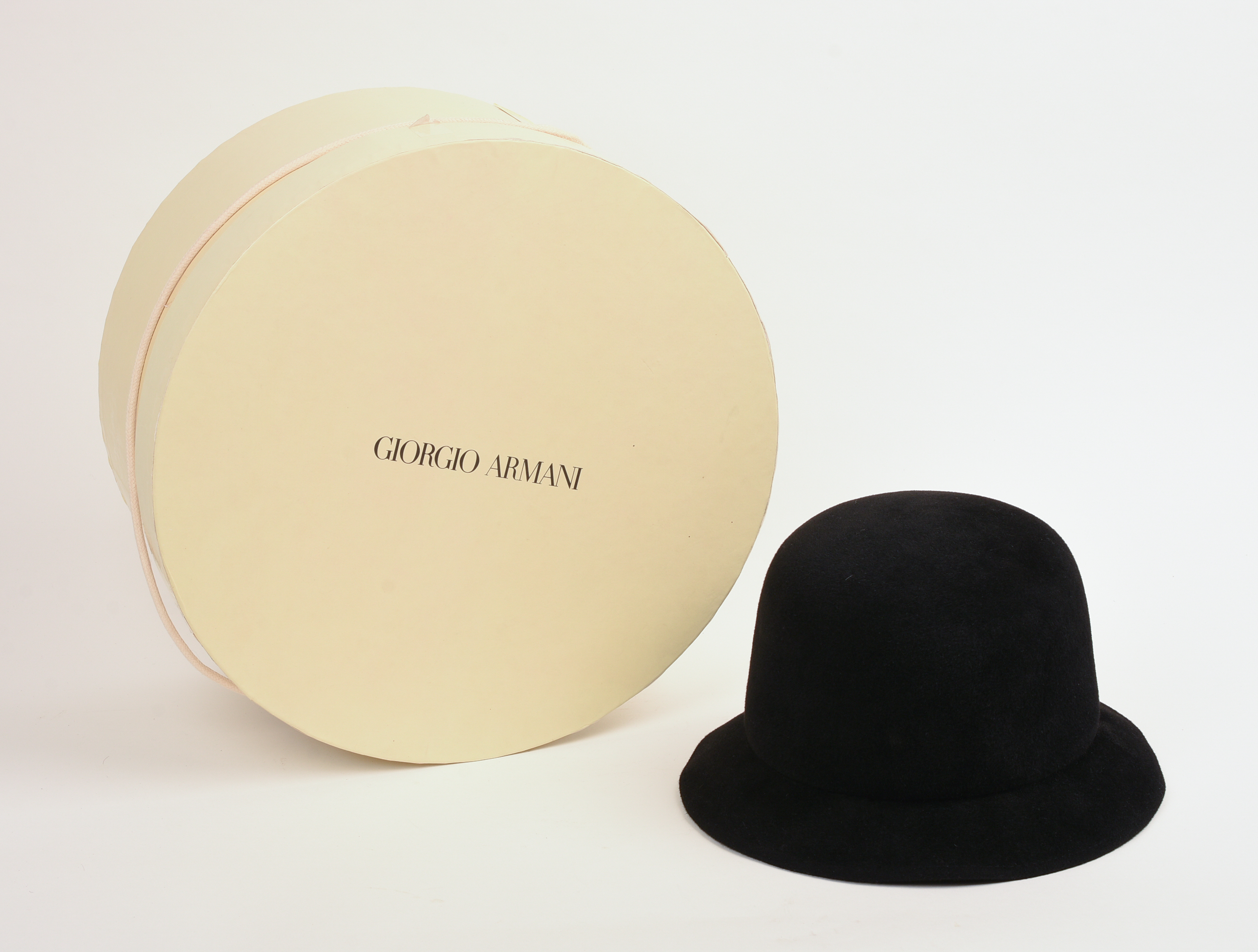 GIORGIO ARMANI VELOUR HAT, SIZE 58.