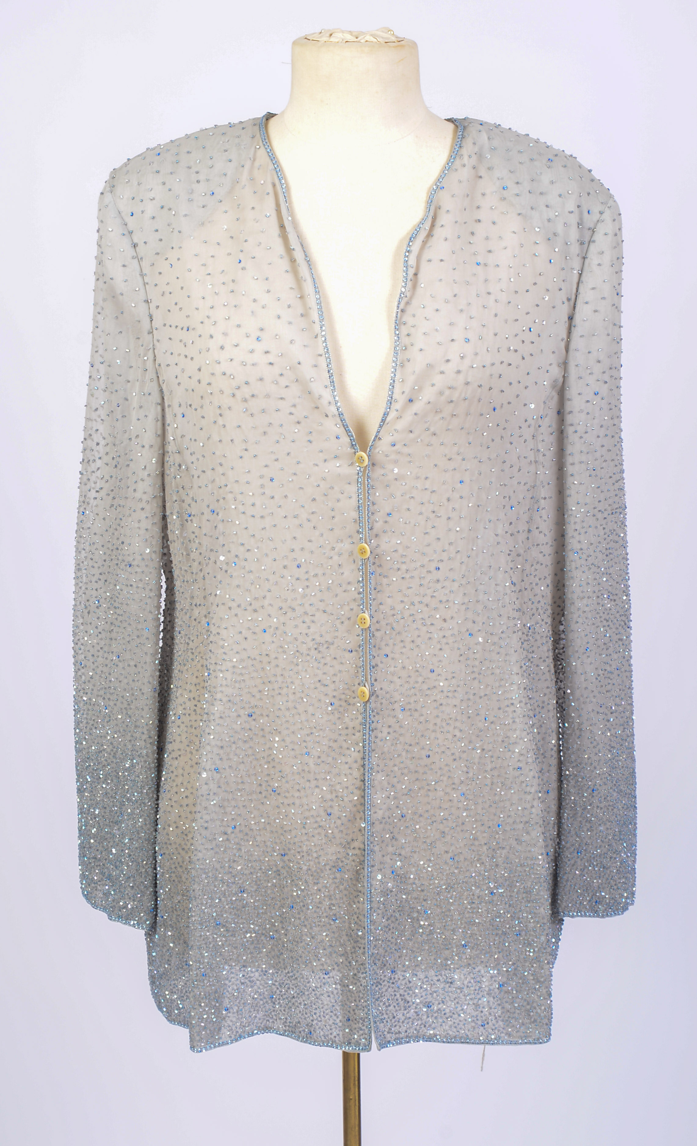 GIORGIO ARMANI BEADED TOP, SIZE 48.