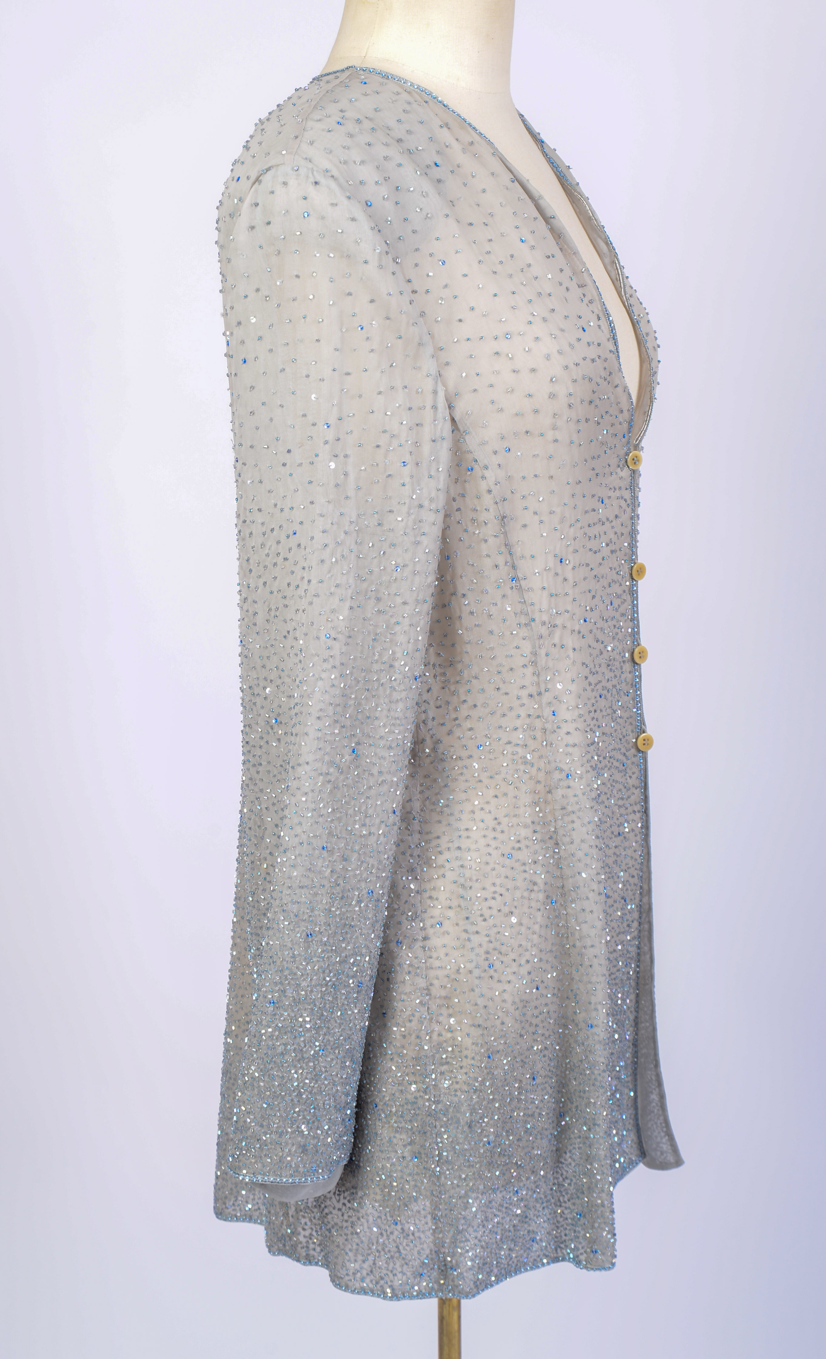 GIORGIO ARMANI BEADED TOP, SIZE 48.