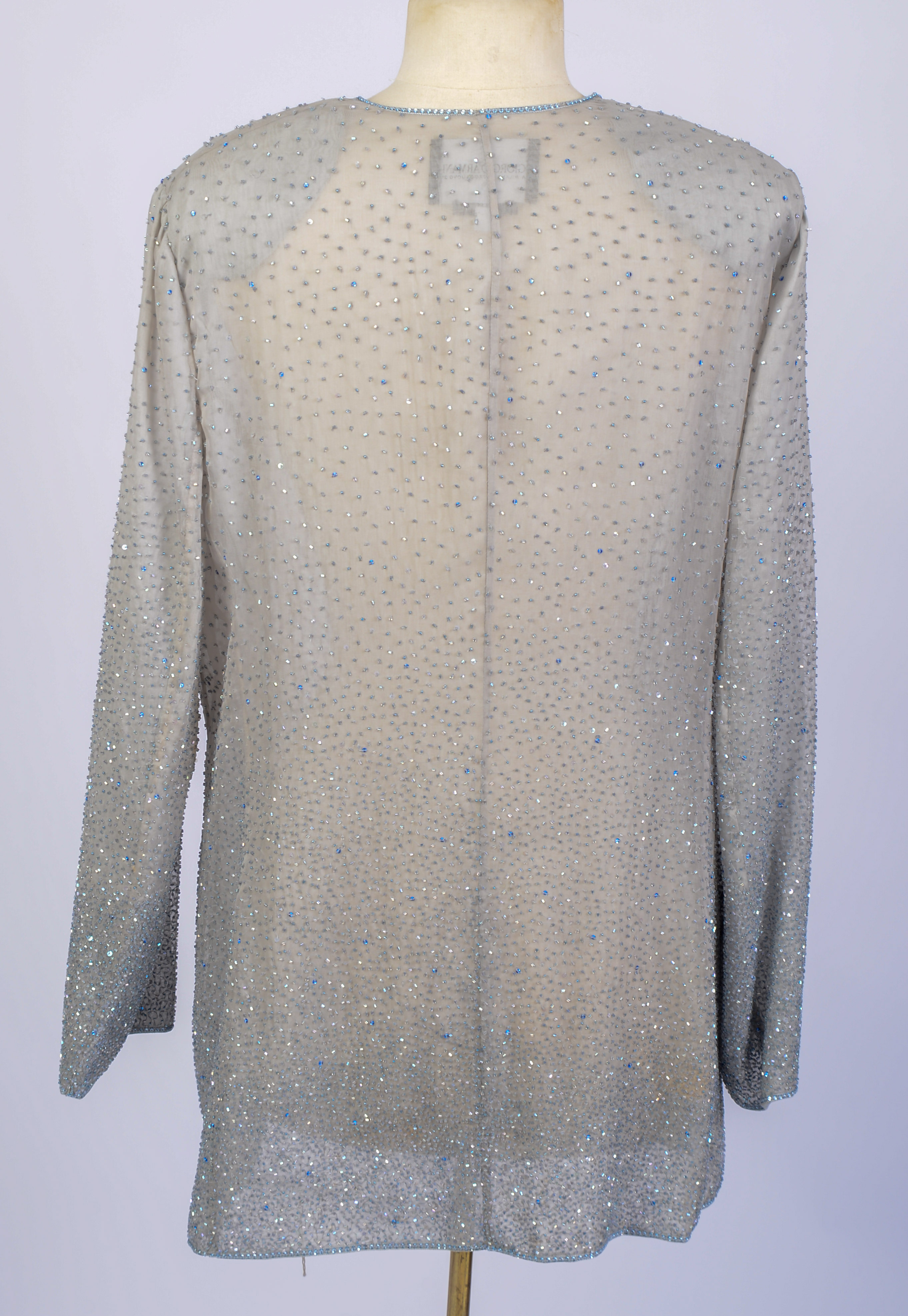 GIORGIO ARMANI BEADED TOP, SIZE 48.