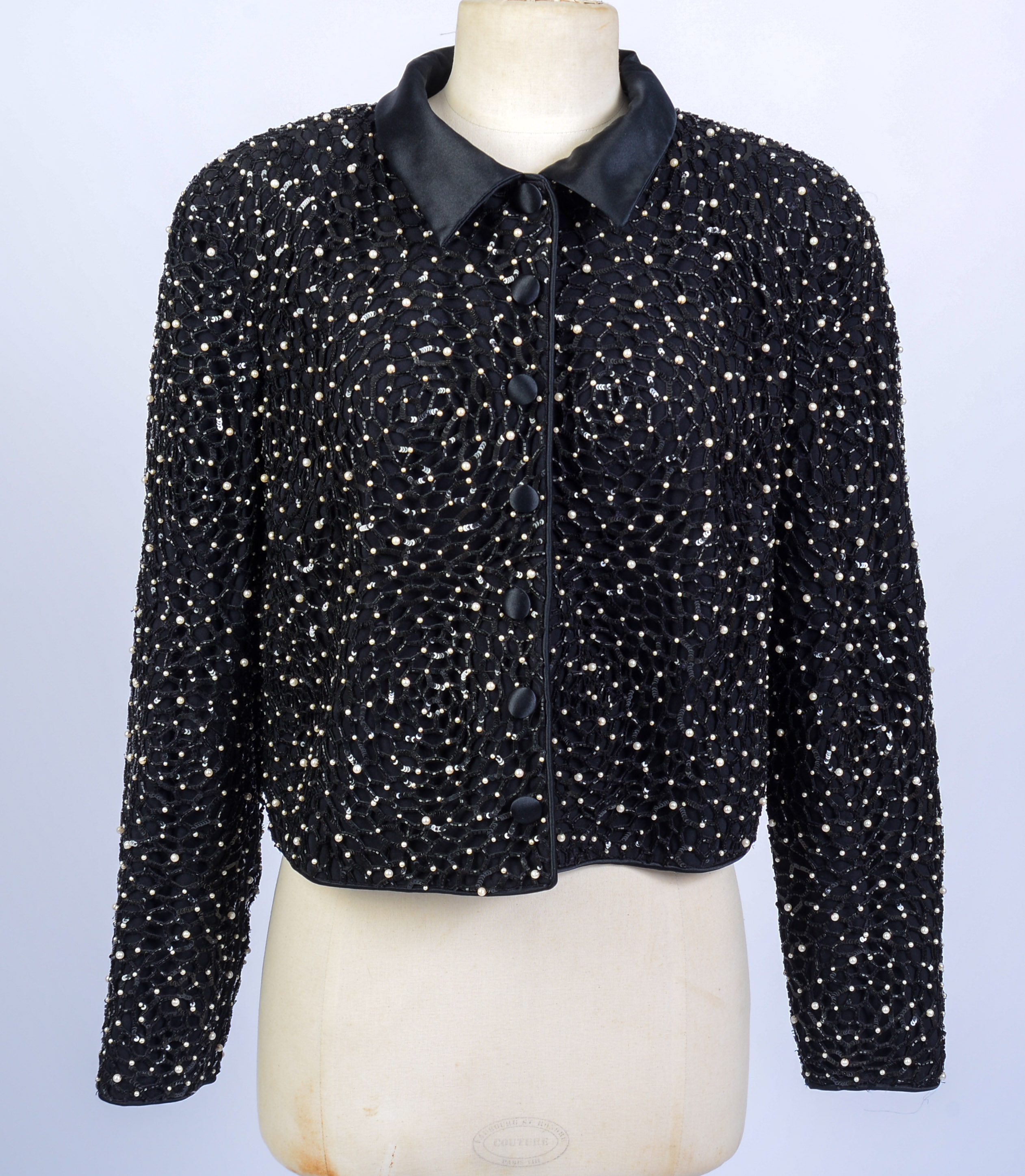 GIORGIO ARMANI BEADED JACKET, SIZE 48.