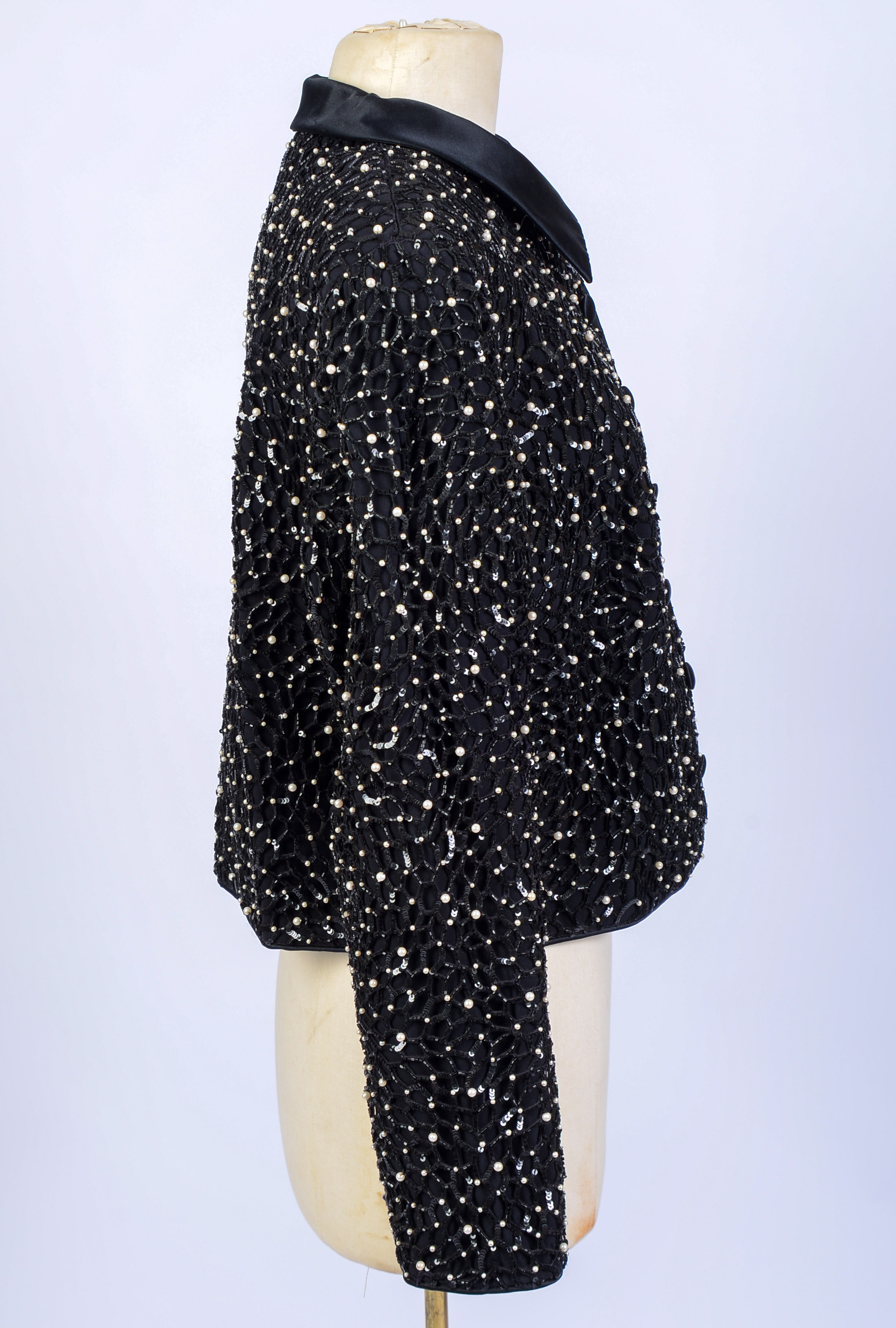 GIORGIO ARMANI BEADED JACKET, SIZE 48.