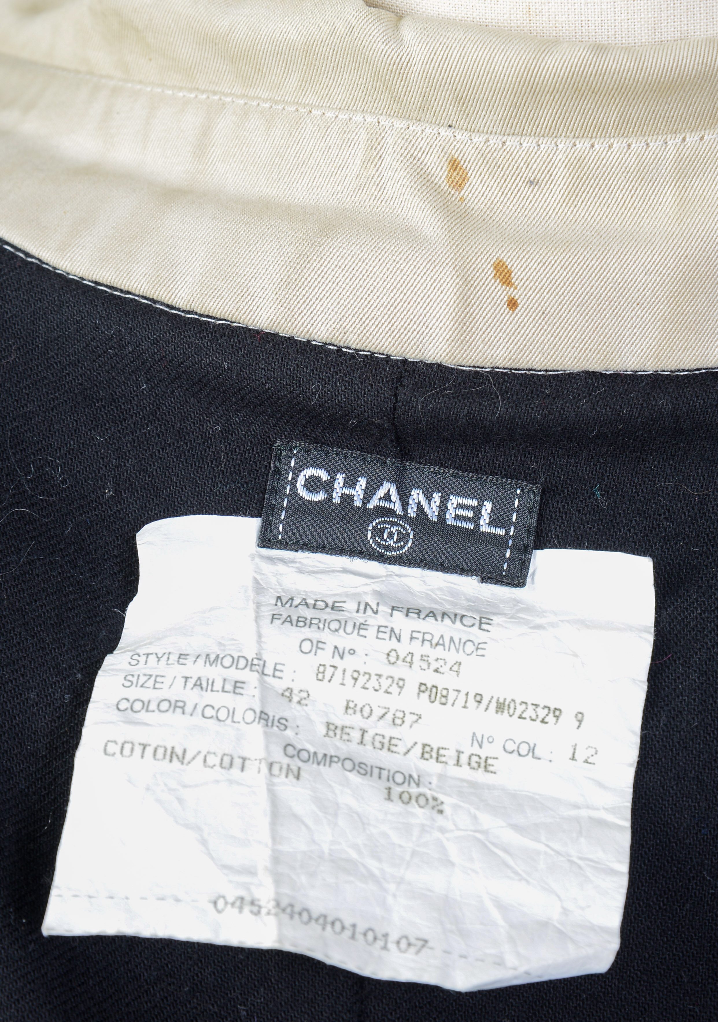 CHANEL LONG JACKET, SIZE 42.