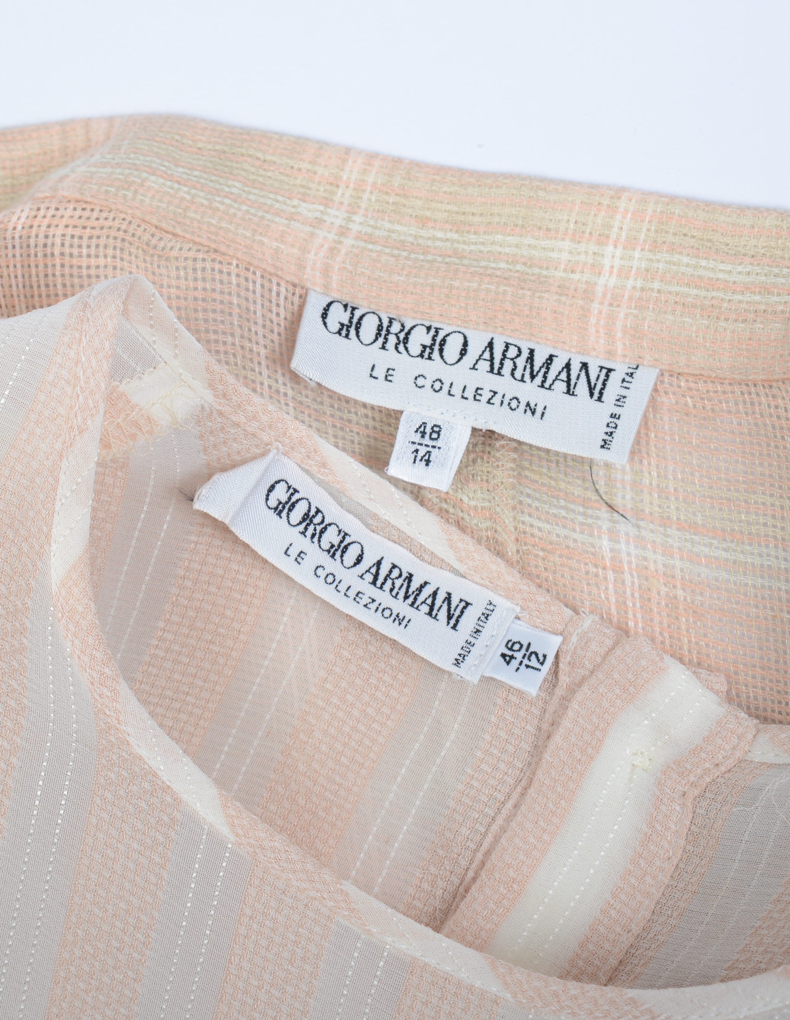 GIORGIO ARMANI JACKET AND BLOUSE, SIZE 46.
