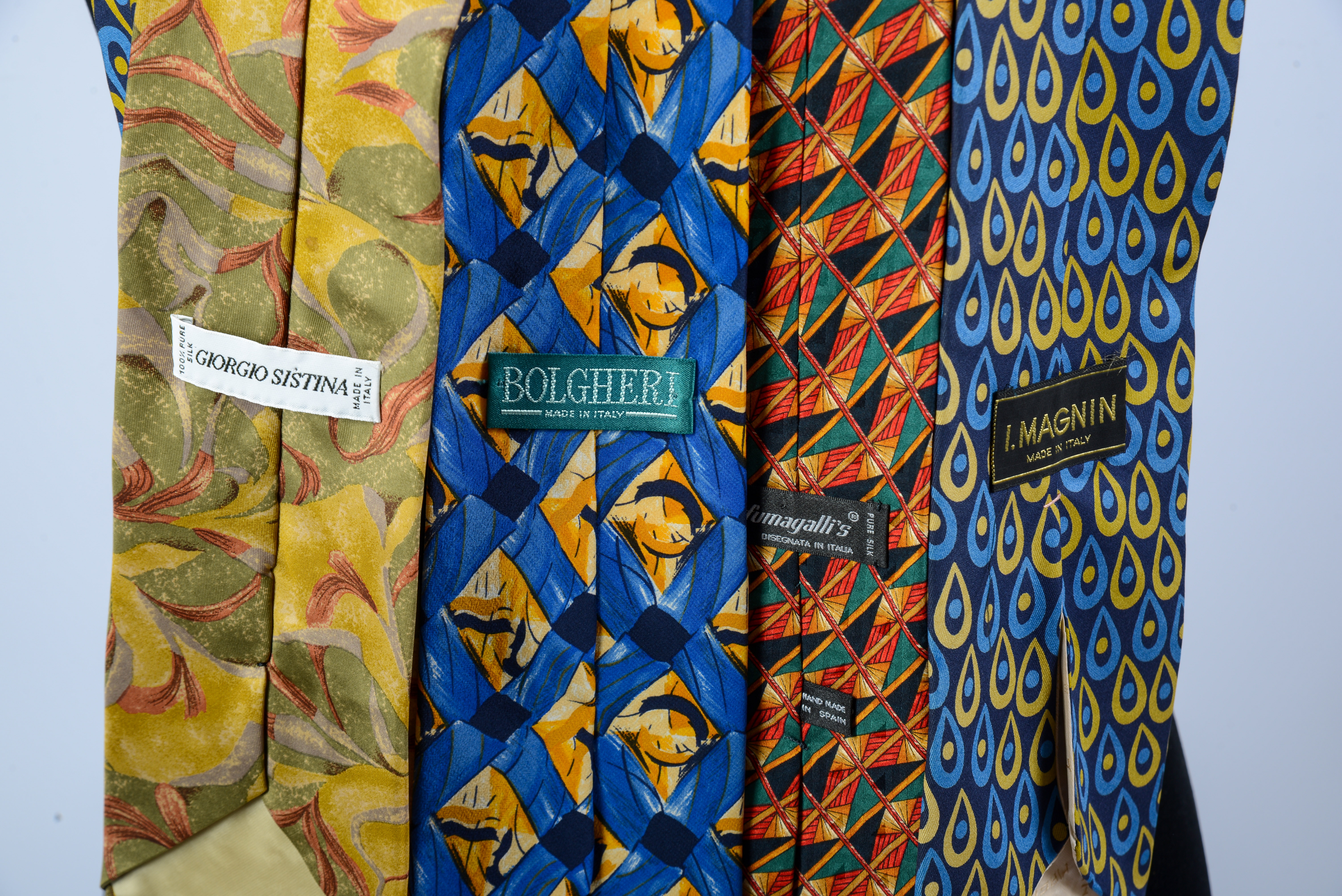 FOUR ITALIAN SILK TIES.