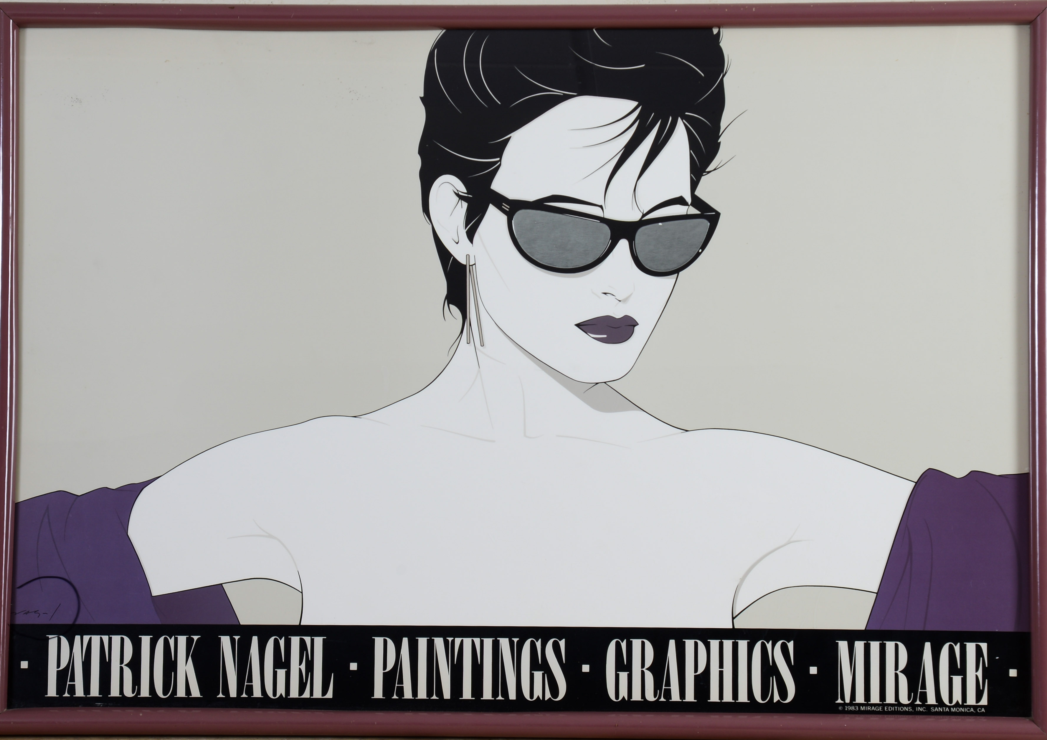 PATRICK NAGEL 1983 MIRAGE EDITIONS POSTER.