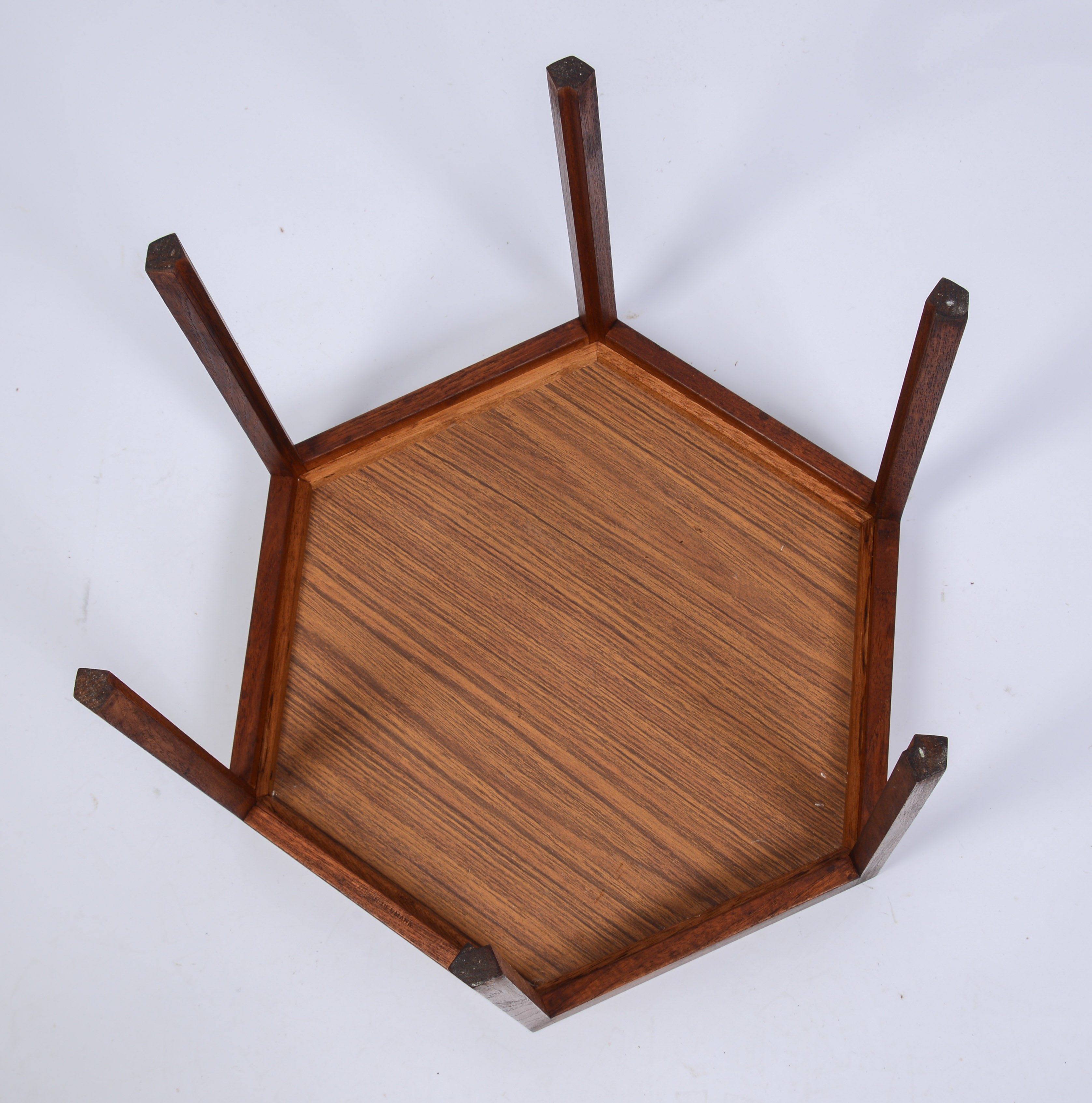 HANS ANDERSON TEAK HEXAGONAL SIDE TABLE.