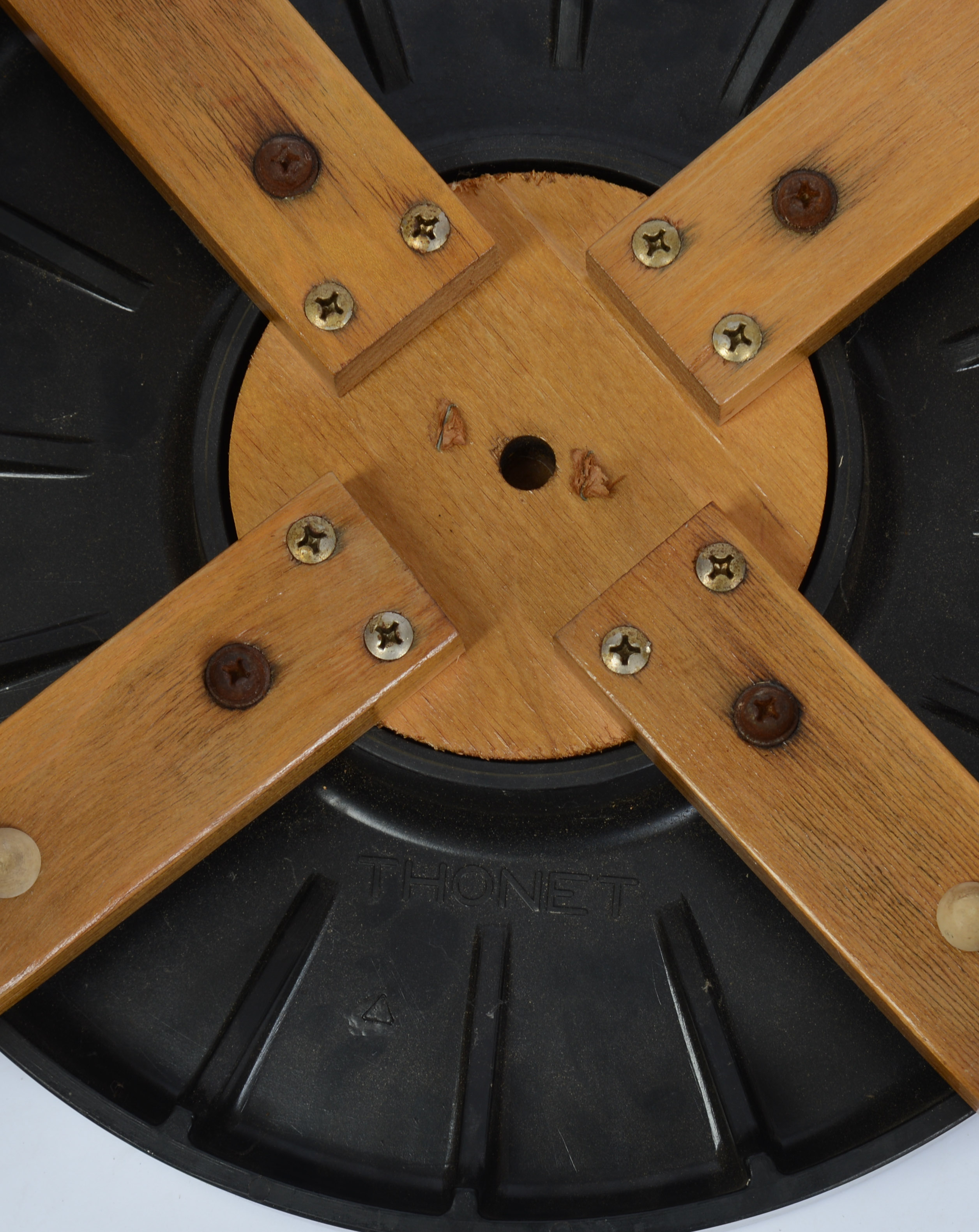 THREE MID CENTURY STOOLS.