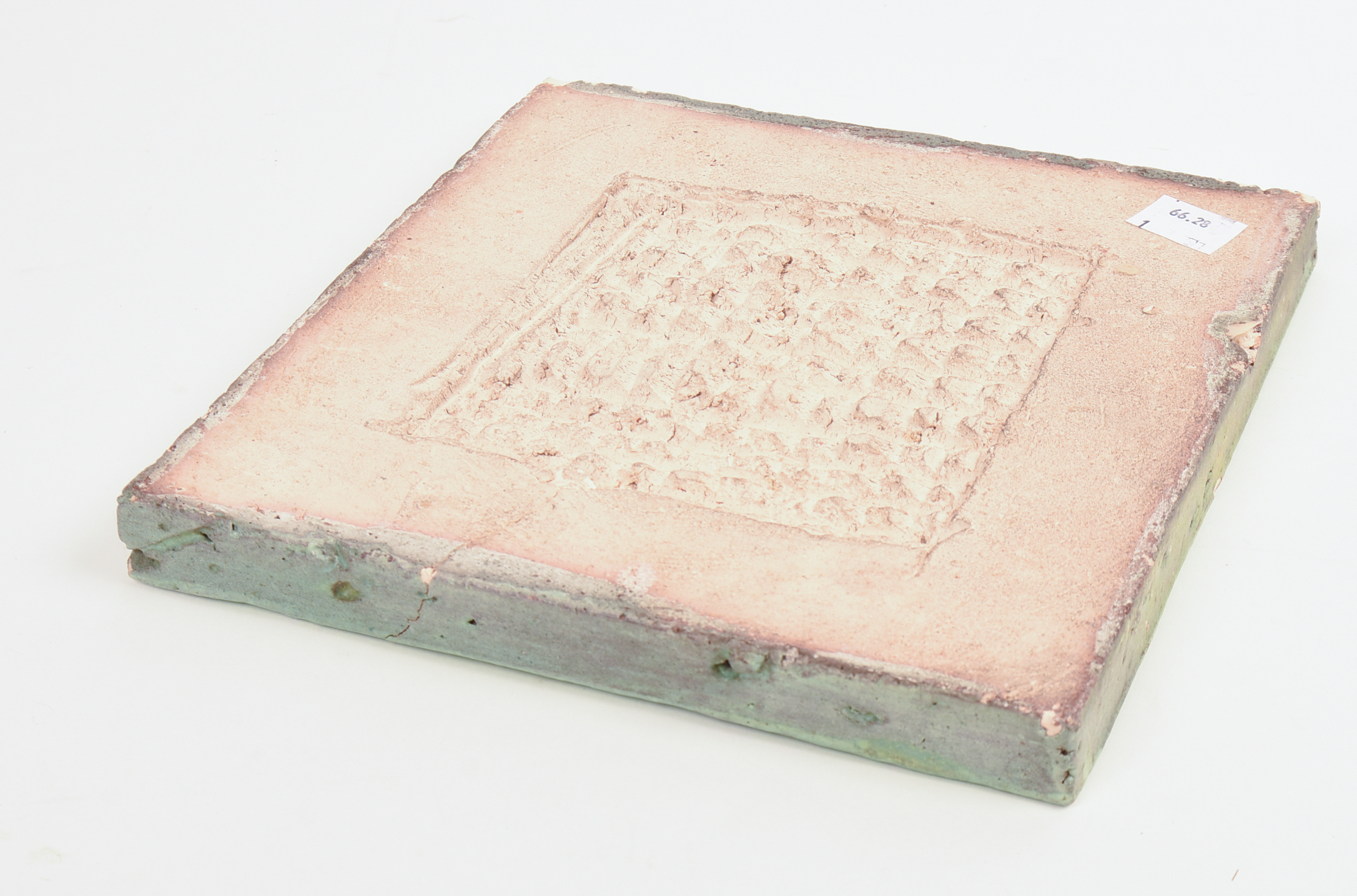 LARGE ART POTTERY APPLE GREEN DUCK TILE