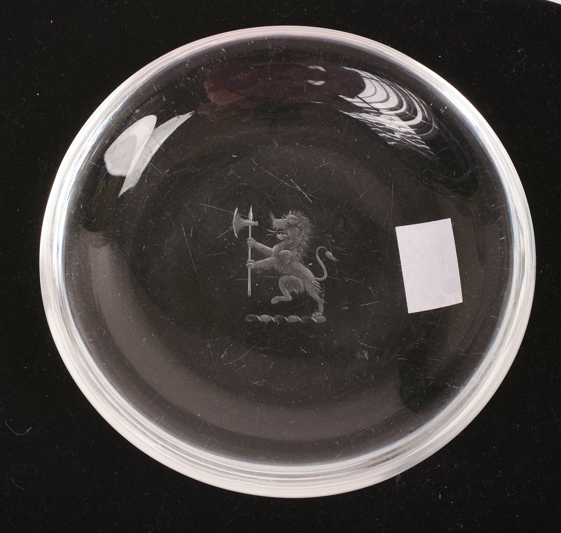 FIVE STEUBEN ETCHED GLASS DISHES