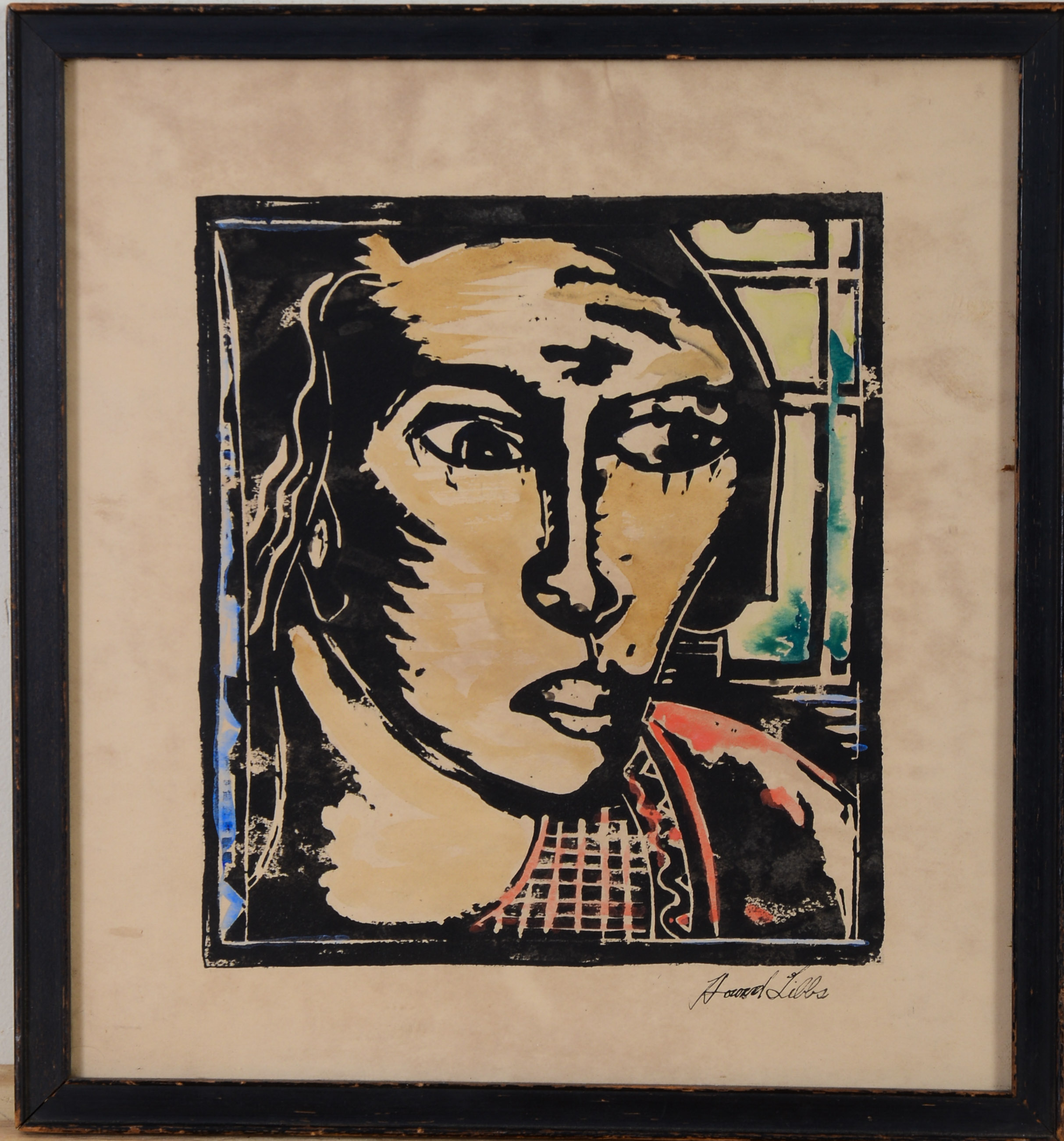 HAND COLORED WOODCUT