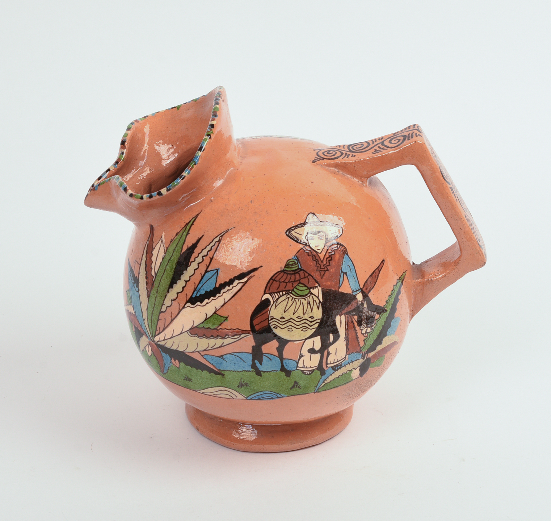 MEXICAN TLAQUEPAQUE POTTERY PITCHER