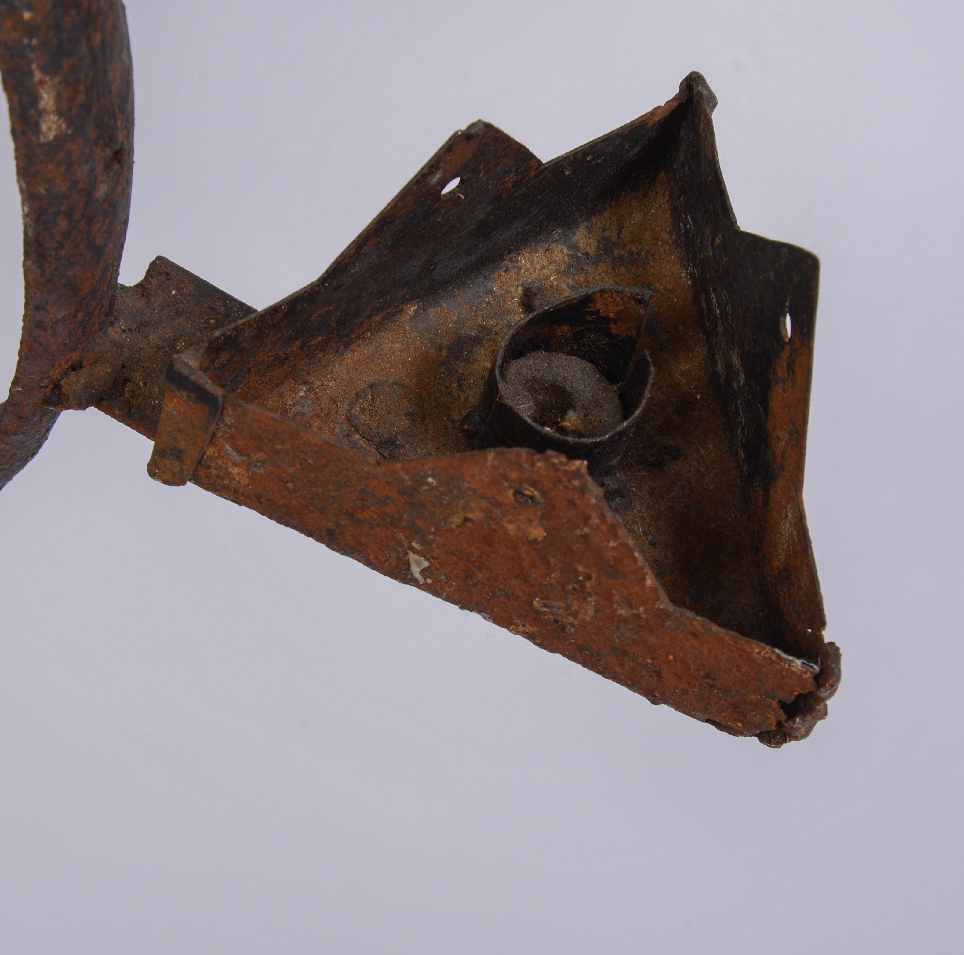 BRUTALIST WROUGHT IRON FISH DOUBLE SCONCE