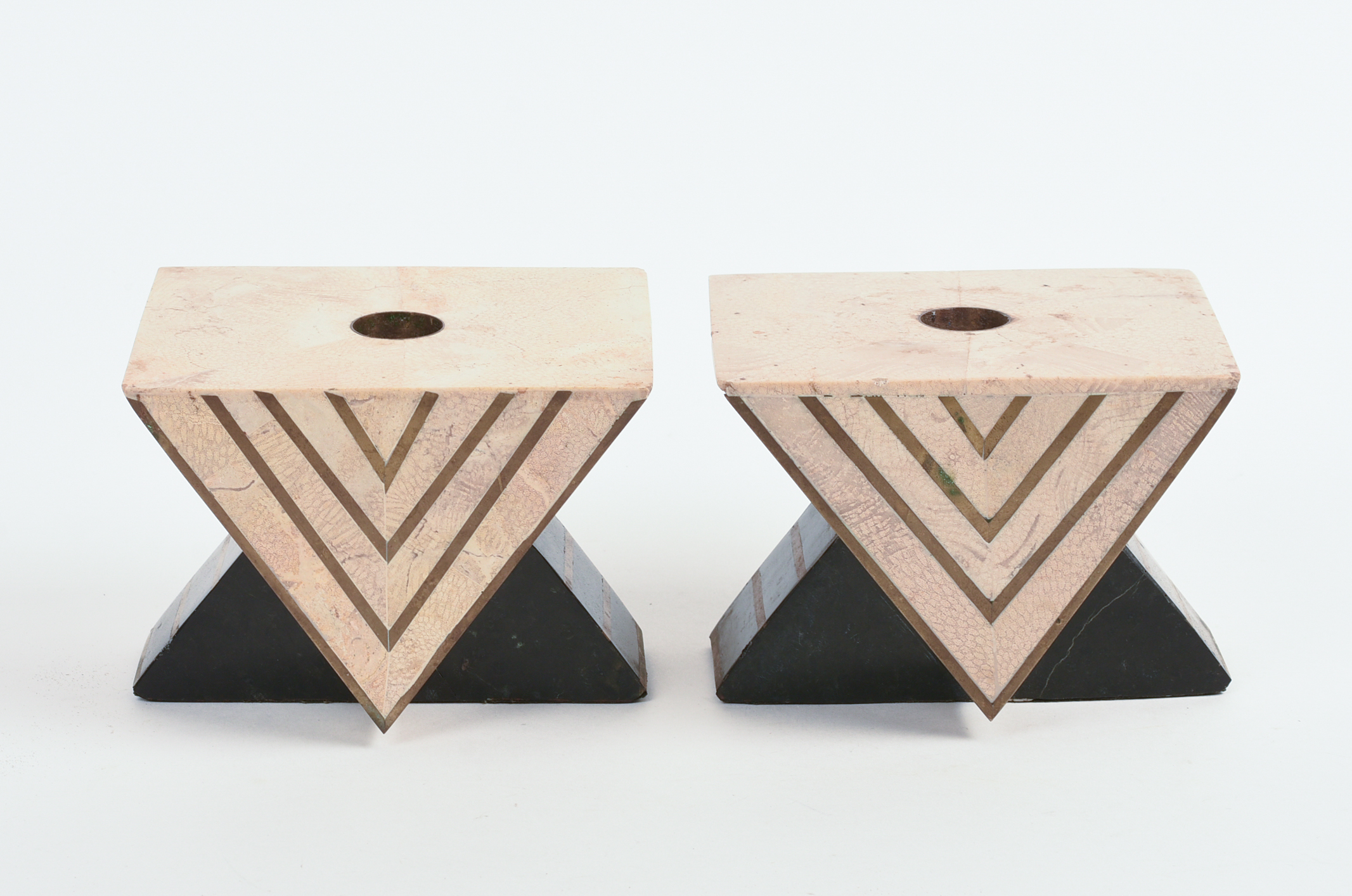 PAIR OF MAITLAND SMITH TYPE ART DECO CANDLEHOLDERS