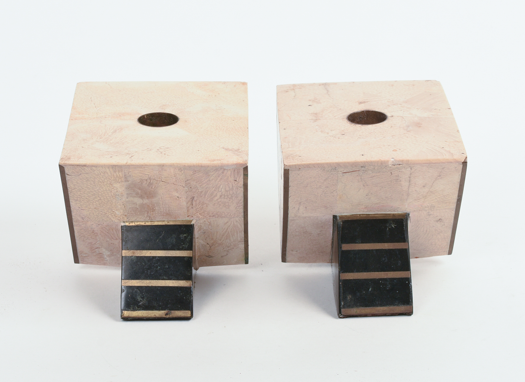 PAIR OF MAITLAND SMITH TYPE ART DECO CANDLEHOLDERS