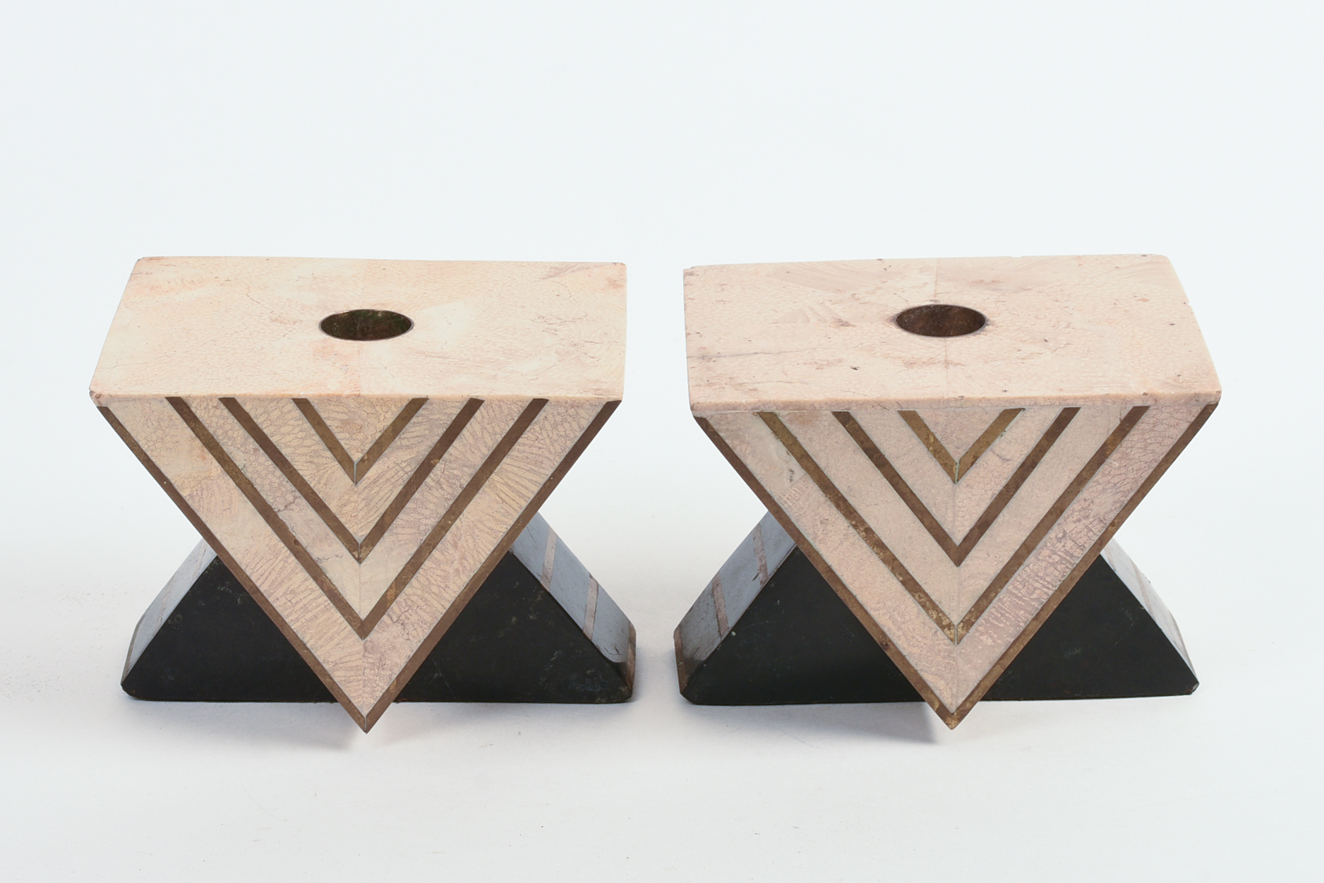 PAIR OF MAITLAND SMITH TYPE ART DECO CANDLEHOLDERS