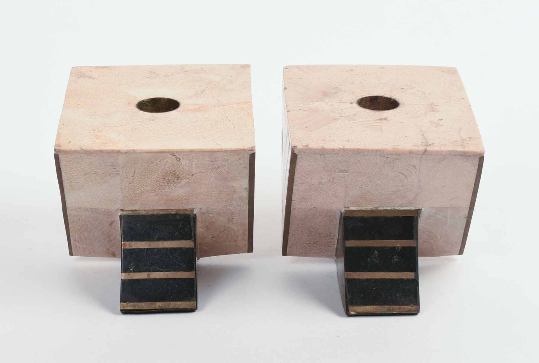 PAIR OF MAITLAND SMITH TYPE ART DECO CANDLEHOLDERS